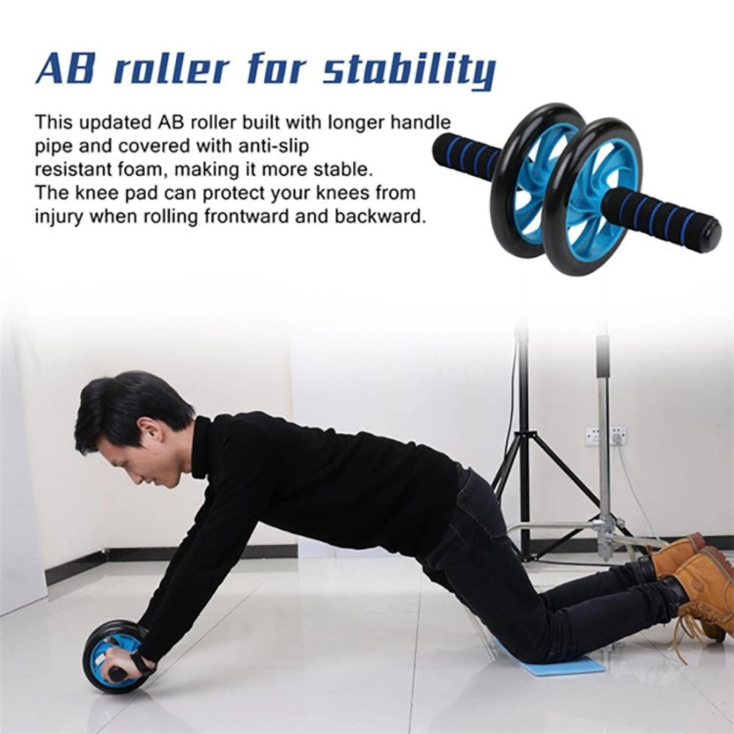 7-teiliges Fitness-Set für Zuhause | Bauchroller, Liegestützgriffe, Springseil, Widerstandsband