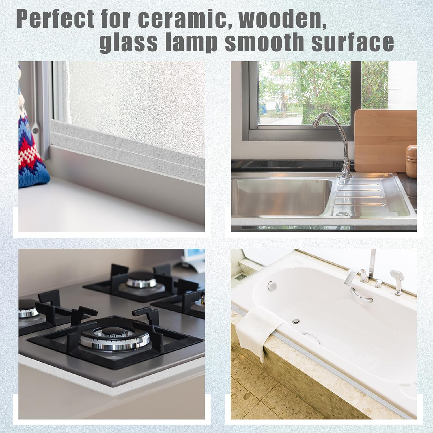 Pushglossy 4 Rolls 1.18"x157" Window Condensation Absorber Strips Weather Stripping Self Adhesive Moisture Absorbent Tape for Windows Water Barrier Seal, Reusable, Prevents Condensation(Beige)