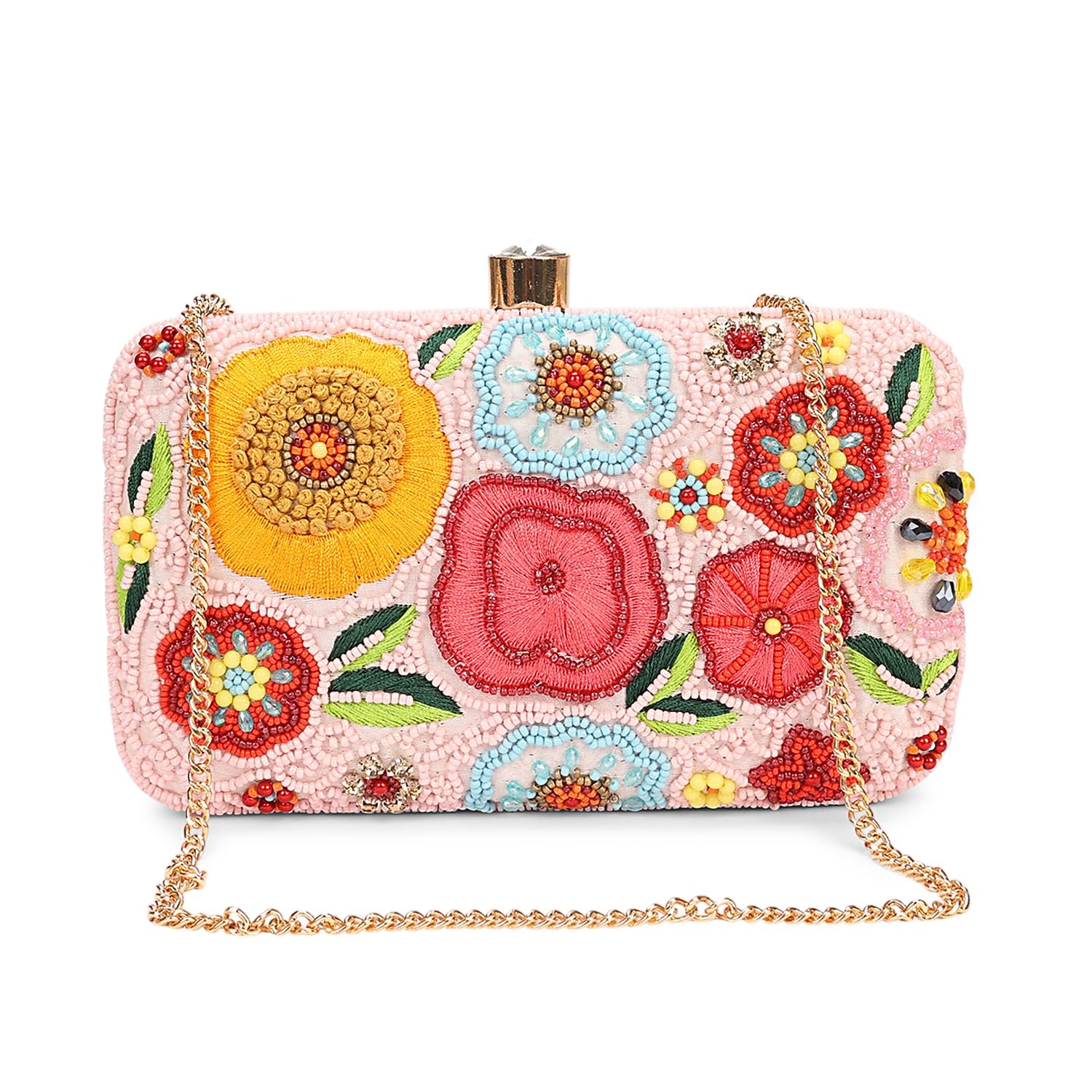 LONGING TO BUY Hand Crafted Designer Box Clutch - Zari Embroidery For Women