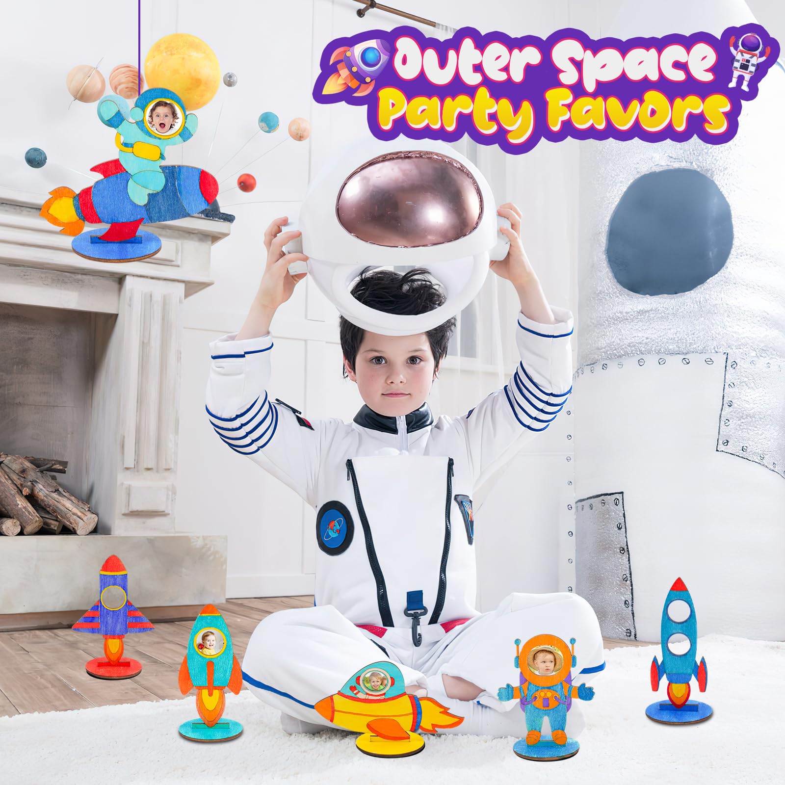 12 Pièces Fusée En Bois Pour Enfant, Kit Fusées En Bois, Fusée En Bois Pour Peinture, Kit Fabrication Fusée Pour Enfants, Fusée En Bois Pour Enfant Forme, Fusée En Bois Pour Filles