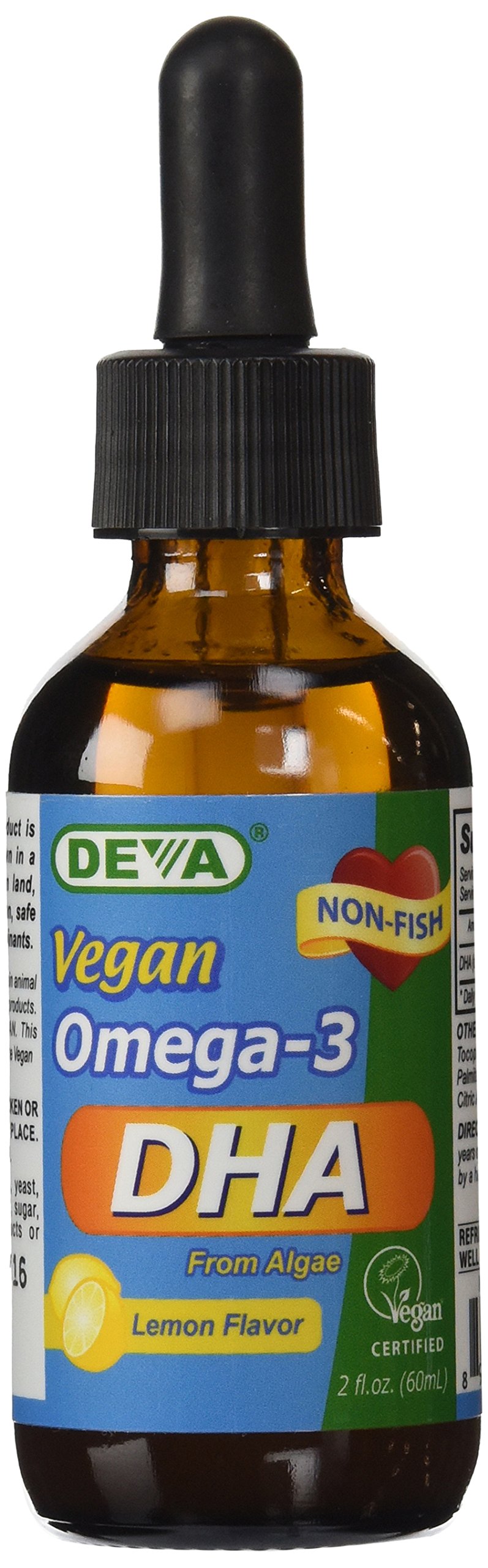 Deva, Omega-3 DHA, Vegan, Lemon Flavor, 2 fl oz (60 ml)