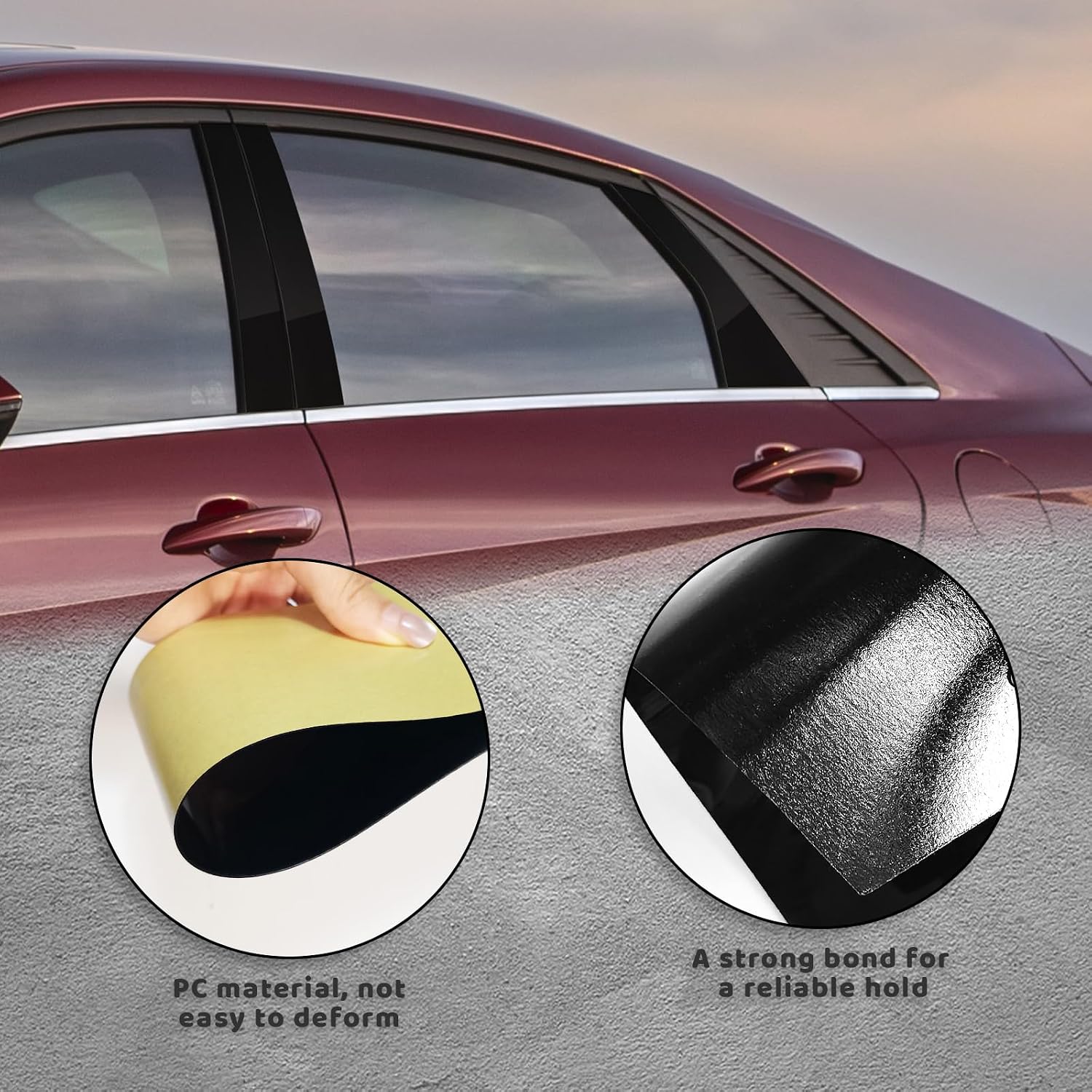 Bilisin Door Window Pillar Posts Trim Compatible with Elantra 2021-2024 Exterior Accessories,6Pcs Door Pillar Moldings Stickers Set Decoration(Glossy Black)