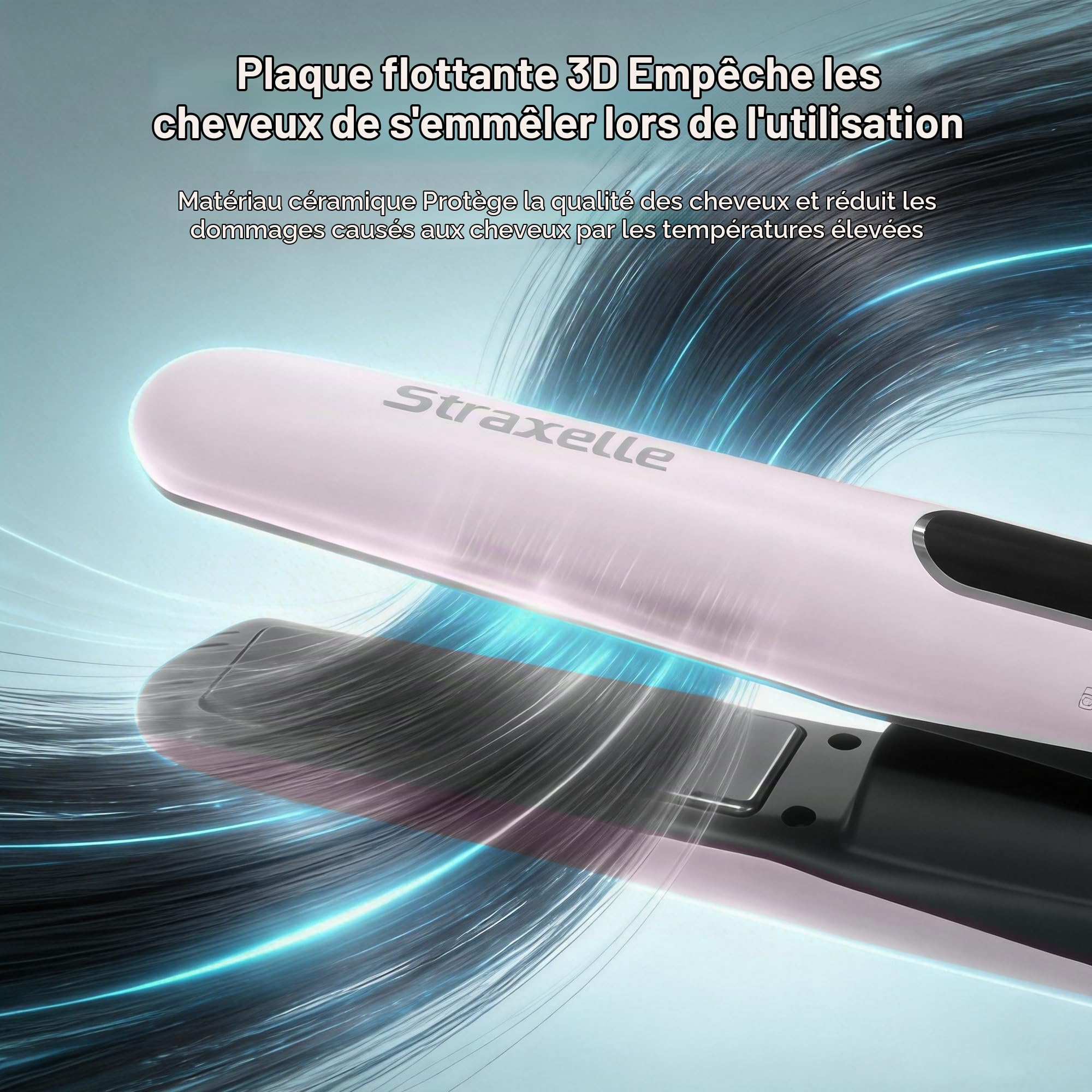 2 en 1 Mini Lisseur Sans Fil de Voyage 175°C-215°C pour Femmes et Hommes