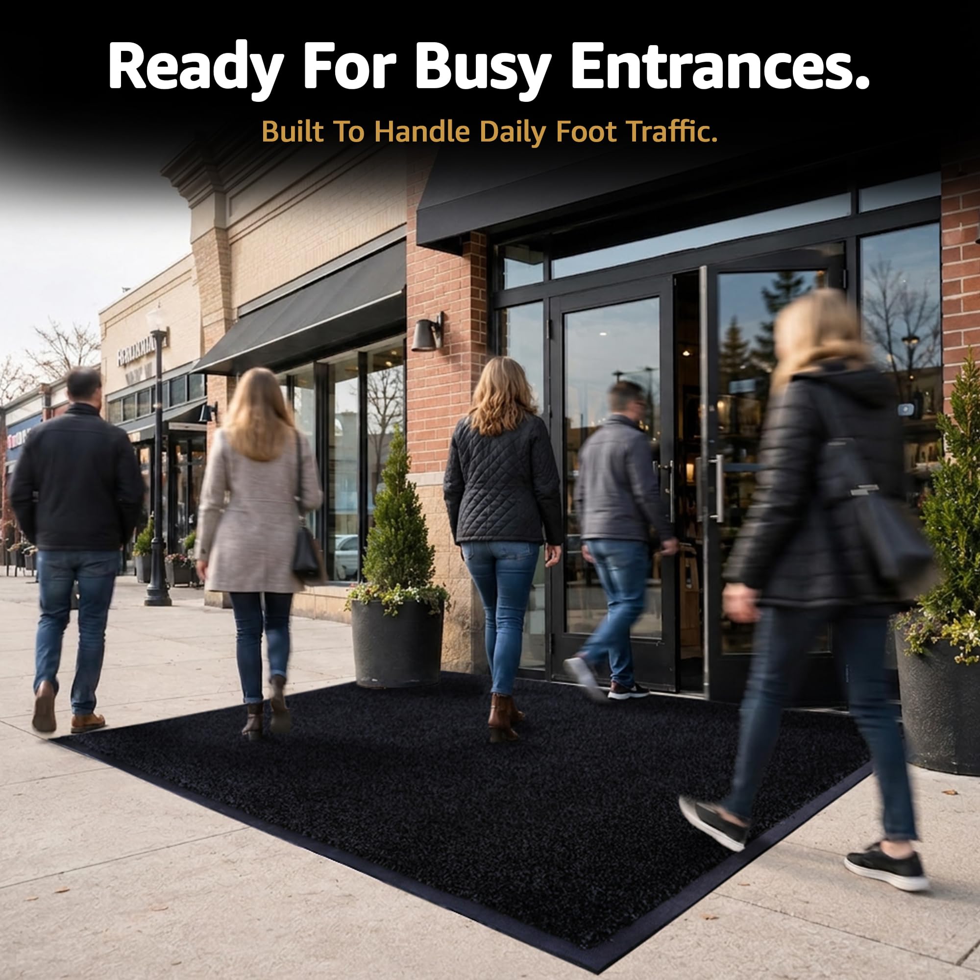 2'x3' Commercial Door Mat, Heavy Duty Non-Slip Entry Mat, Black — Amazon image 7