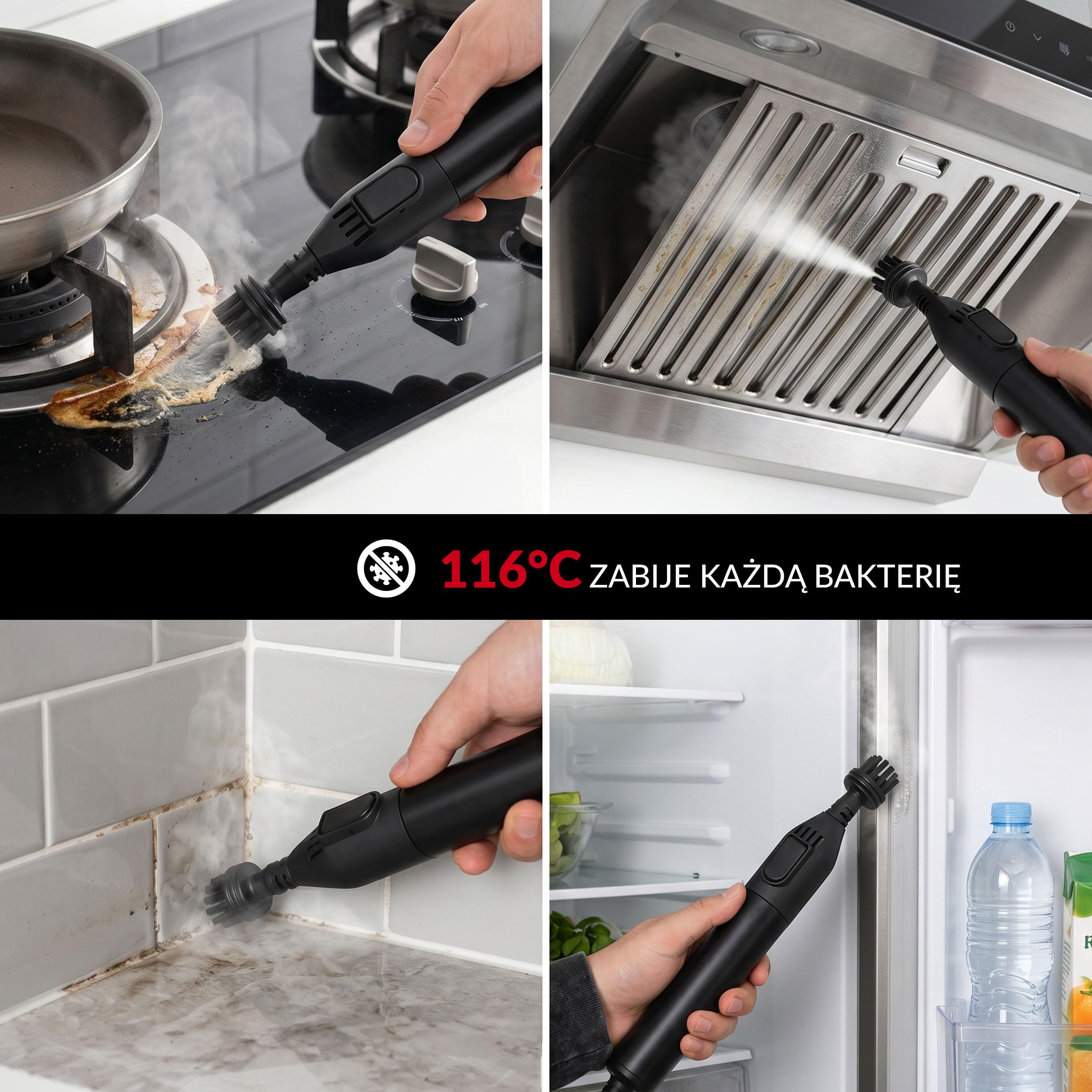 LEHMANN SteamWash 1800 Odkurzacz Piorący i Parownica 4w1, Pranie Tapicerki i Dywanów Ciepłą Wodą 60°C oraz Parą 116°C, Moc Ssania 16 kPa, Urządzenie do Czyszczenia Sof, Samochodu i Domu