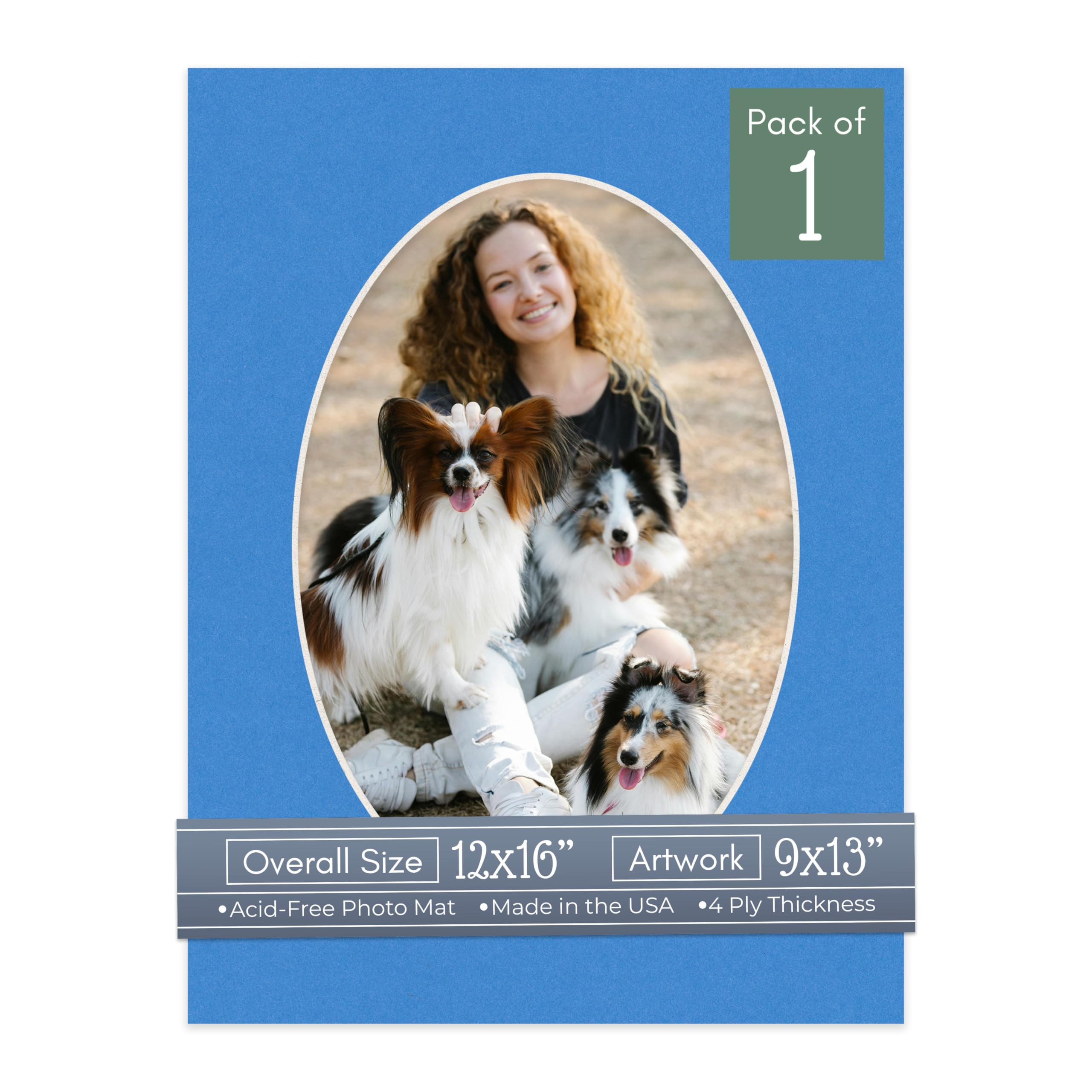 CountryArtHouse Bay Blue Acid Free 12x16 Oval Picture Frame Mat with White Core Bevel Cut for 9x13 Pictures - Fits 12x16 Frame - Pack of 1 Matboard-image-8