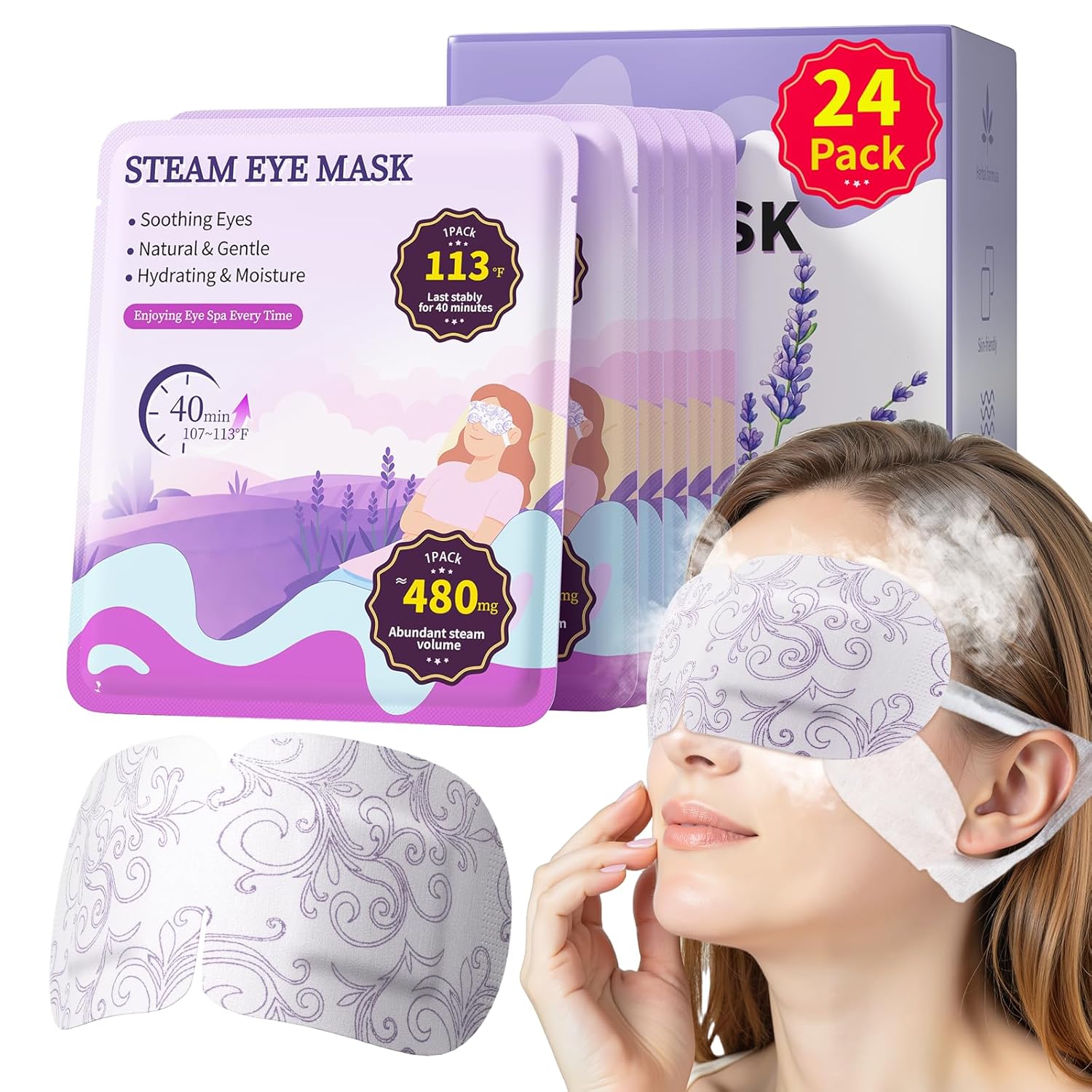 110℉ Constent Cornea Care Rest Self Heating Eye Mask...