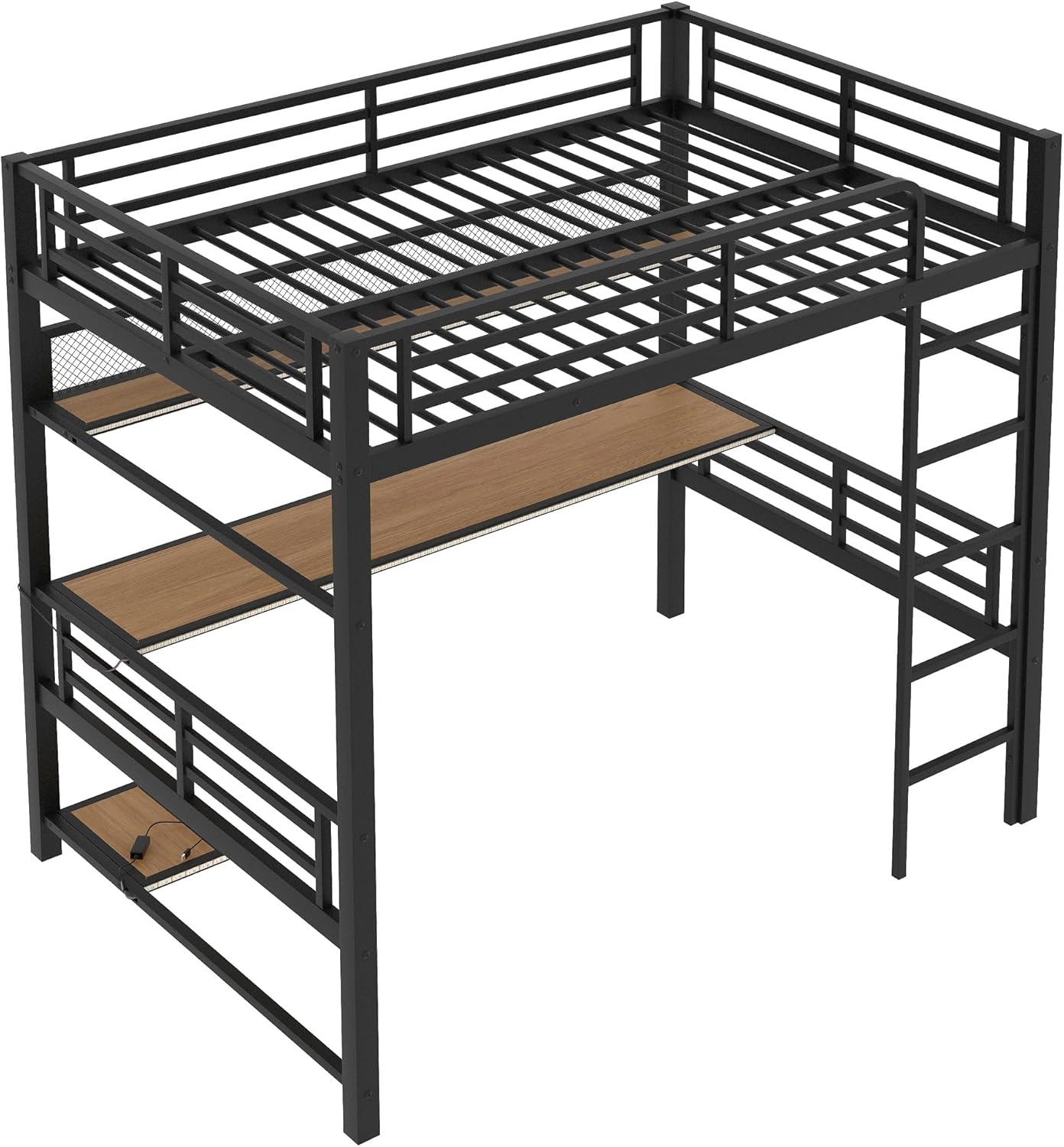 አንግል view of SOFTSEA Full Size Loft Bed structure