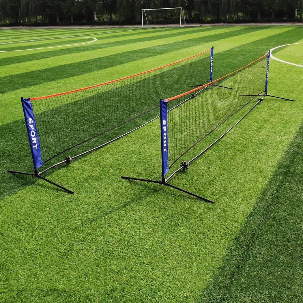 Zestaw siatek do badmintona, łatwa konfiguracja siatki nylonowej do krytego kortu zewnętrznego, przenośny zestaw siatek sportowych do badmintona, tenisa, siatkówki dziecięcej, pickleballu