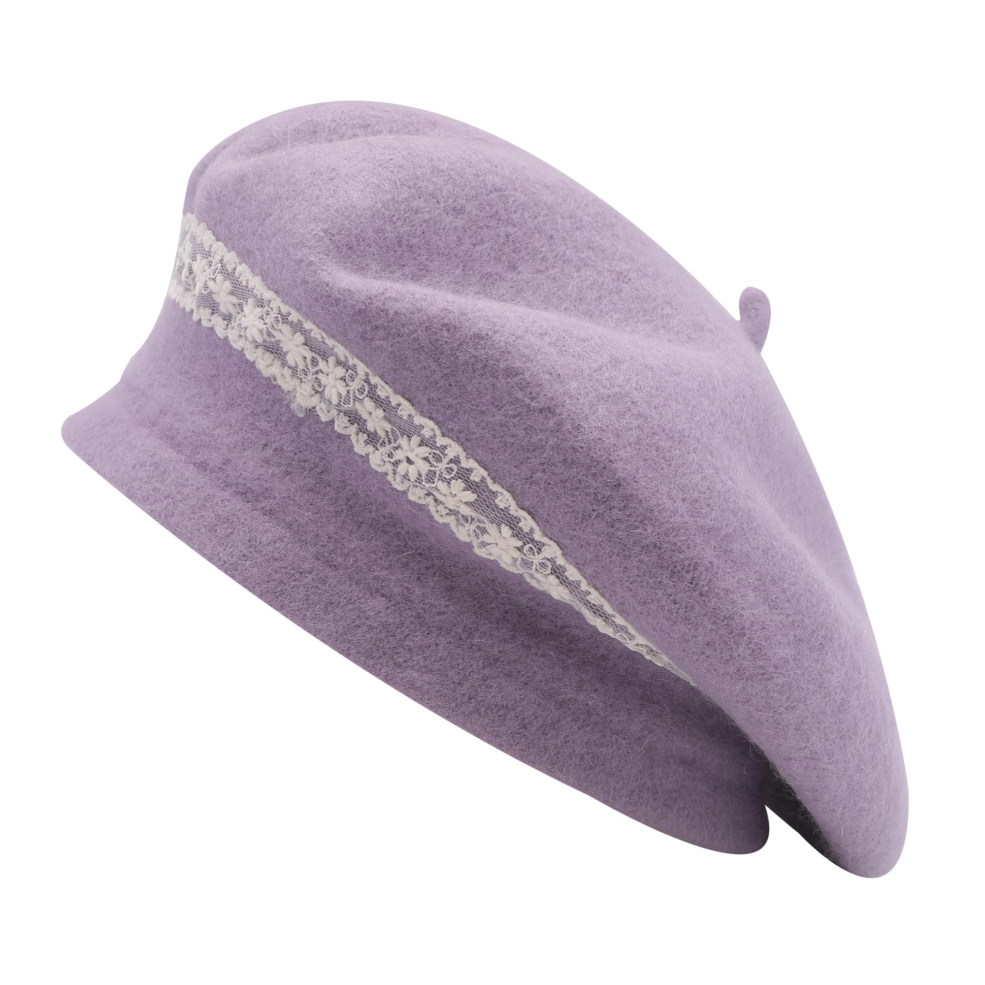 ZLYC Baskenmütze für Damen, französische Wolle, Wintermütze
