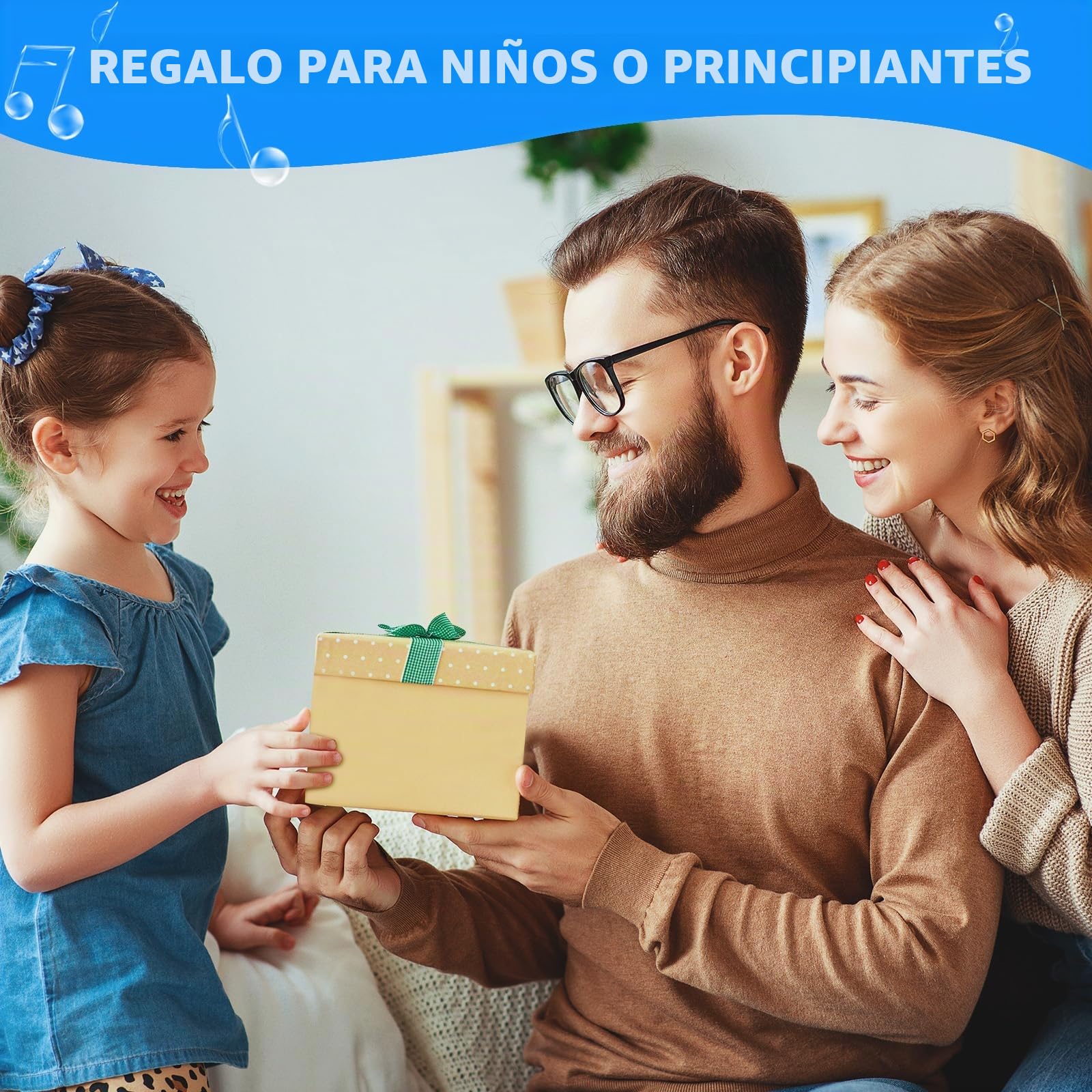 Acordeón Infantil,17 Teclas 8 Bajos Acordeón de Piano,Concertina Instrumentos Musical para niños con Correas Ajustables,Acordeón Juguete Instrumento Musical Adultos y Niños de más de 3 años (Blanco)