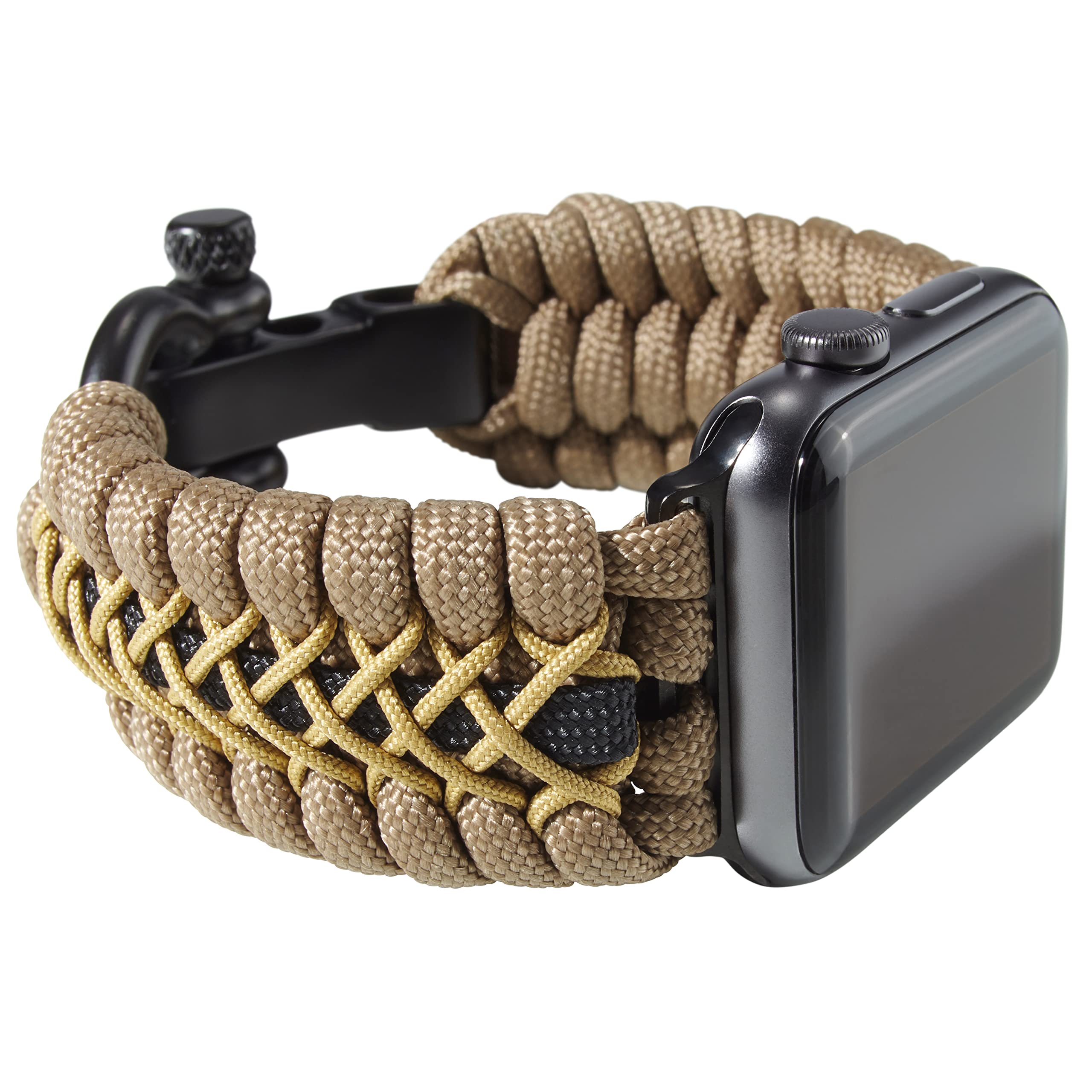 Savior Survival Gear Ersatzarmband für Apple Watch, 42 mm, aus 550 Paracord mit verstellbarem Edelstahlbügel