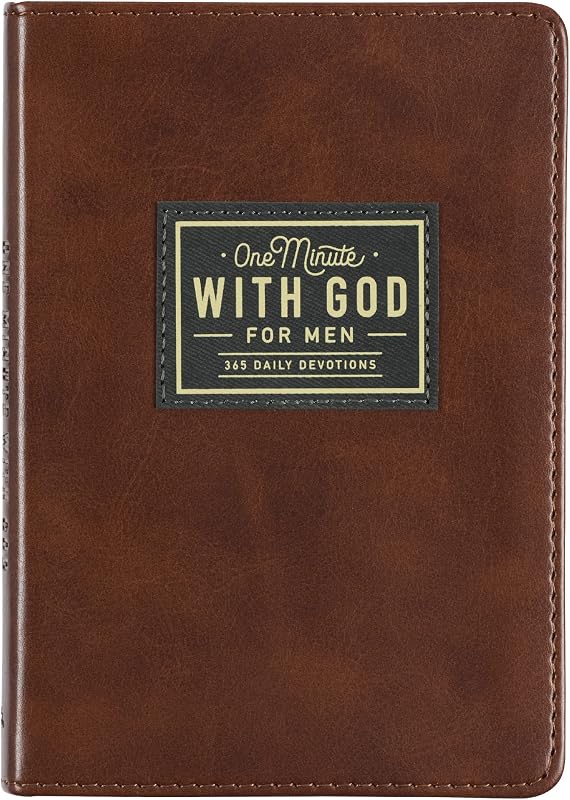 One Minute with God for Men 365 Devotions, Brown Faux Leather Flexcover