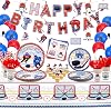 Hockey Party Supplies - Ice Hockey Birthday Party Set Including Plates, Cups, Napkins, Tableware, Tablecloth, Hanging Swirl, Balloons, Banner for Kids Hockey Fans Birthday Gameday - Serves 20