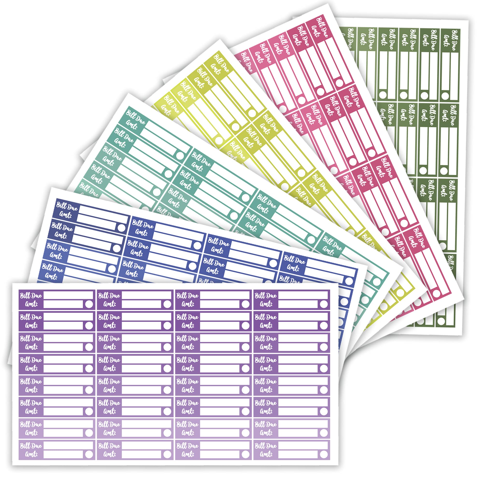 Skinny Bill Due Planner Sticker Bundle in 6 Colors