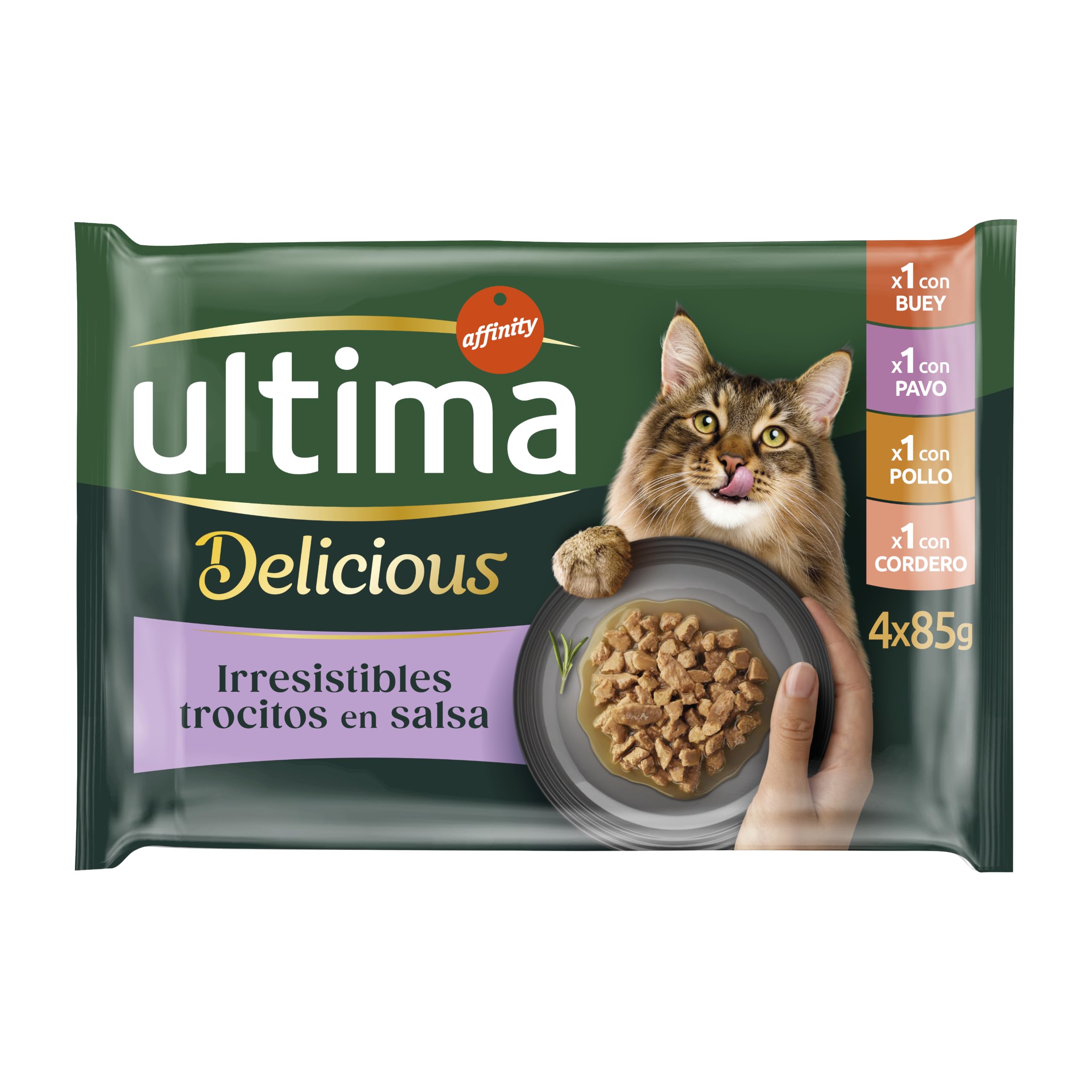 Ultima Comida Húmeda para Gatos con Variedad de Carnes,12 x (4 x 85 gr), 4080 g