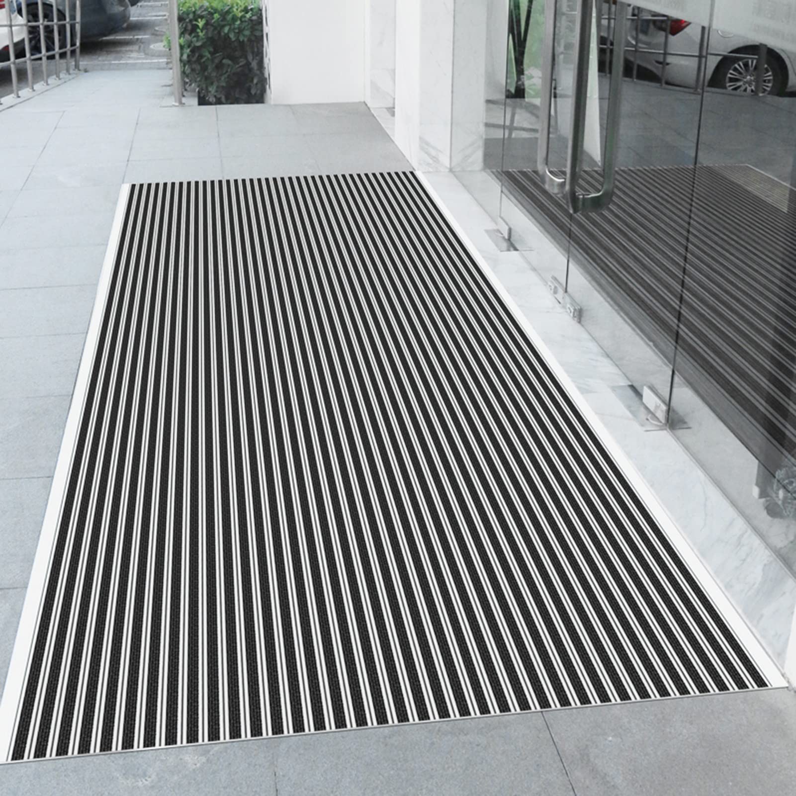 Außenmatten, Rutschfester Willkommensteppich aus Aluminiumlegierung, robuste Eingangsmatten für Bürogebäude, leicht zu reinigende Schuhabstreifer-Fußmatte für Terrassenrasen, benutzerdefinie