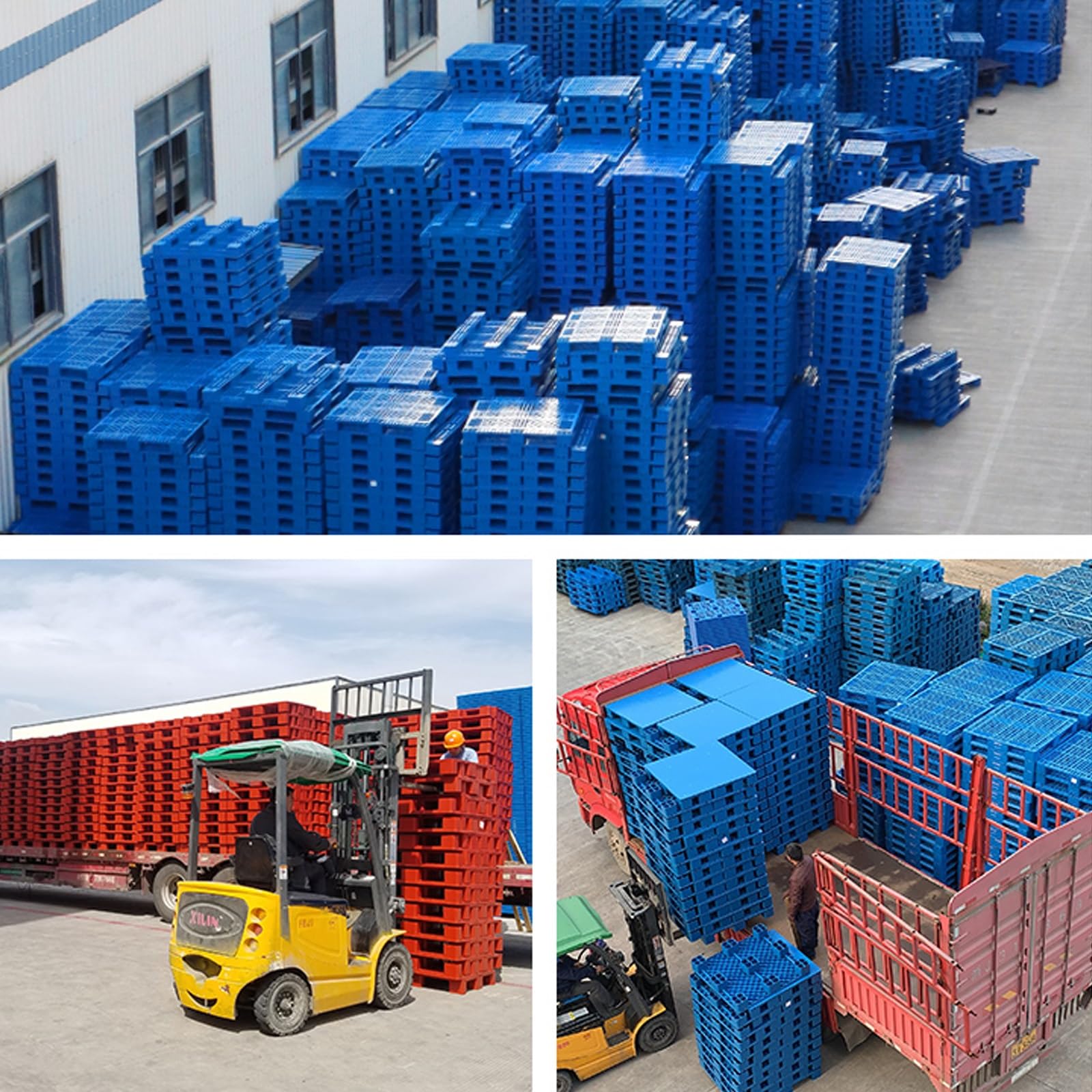Pallet in plastica per lo stoccaggio in cantina, bancale pellet, per pavimenti interni di magazzini e supermercati(80x60cm/31x24in)