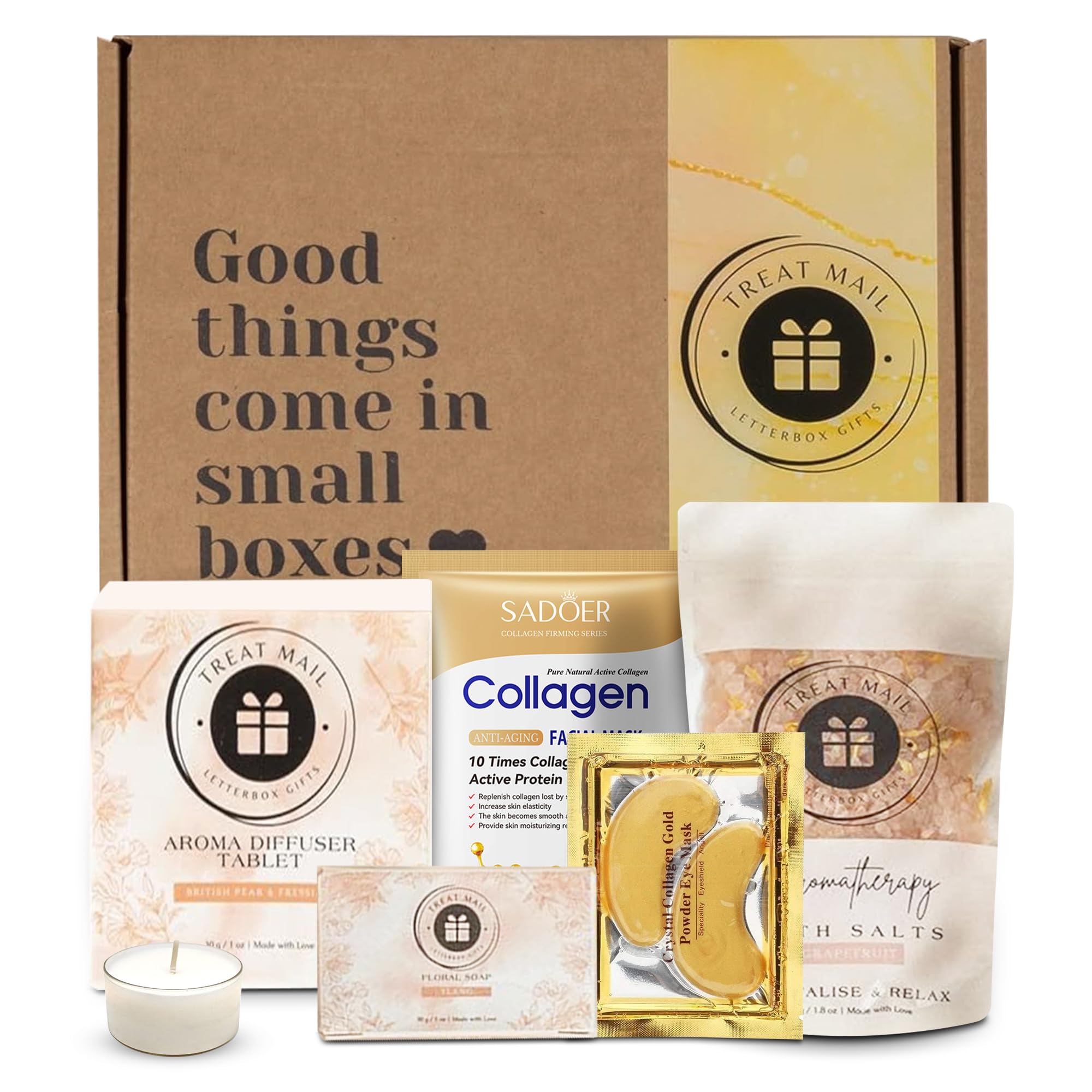 Treat MailBirthday Pamper Gifts for Women, Relaxation Spa Bath Set for Her,Wellbeing Get Well Soon Gifts for Women,Ladies Pamper Hamper Birthday Gifts for Mum, Friends,Sister, Wife