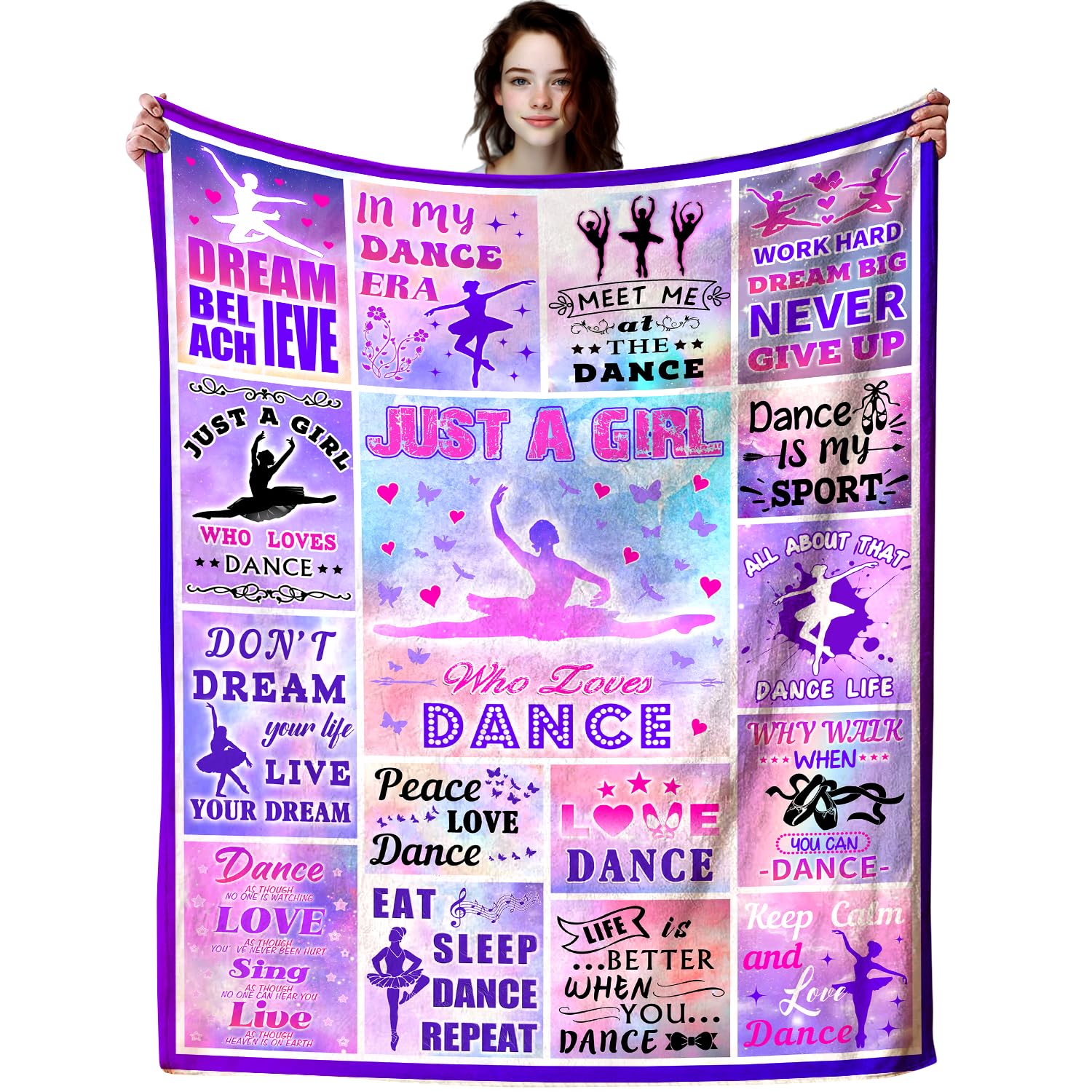 Dance Throw Blanket Plush Fleece Soft Lightweight Flannel Fleece Blankets Decor for Couch Sofa Living Room Bedding 60