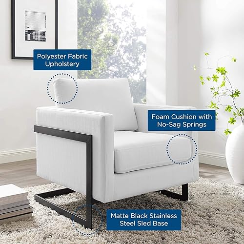 Miniatura 28 de Modway Posse - Silla decorativa de tela tapizada en carbón negro Negro carbón,Black Camel,Negro gris claro,Negro