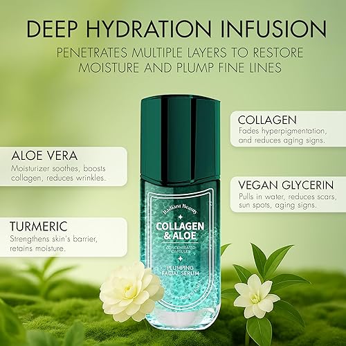 Miniatura 5 de Suero facial de colágeno y aloe, antienvejecimiento, relleno, hidratante, reduce las líneas finas y arrugas, combate las manchas oscuras, probado