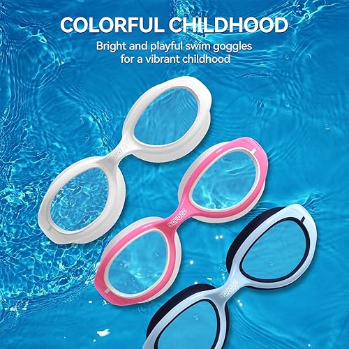Miniatura 6 de COPOZZ Gafas de natación para niños, antivaho y HD, cómodo ajuste 3D, gafas de natación duraderas unisex para niños y niñas de 3 a 14 años