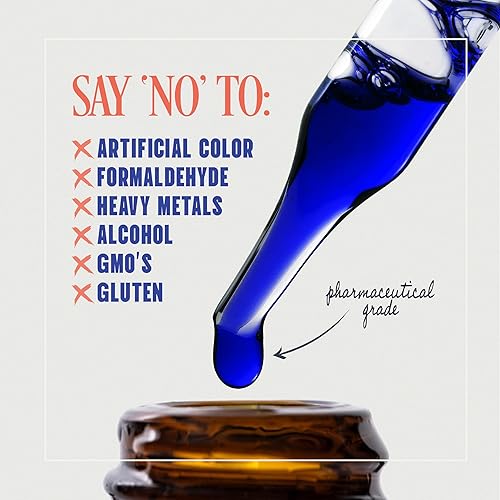 Miniatura 6 de PureGood Grado farmacéutico azul de metileno 1% (1 oz)  Grado USP, probado por terceros, sin alcohol, botella con cuentagotas ámbar