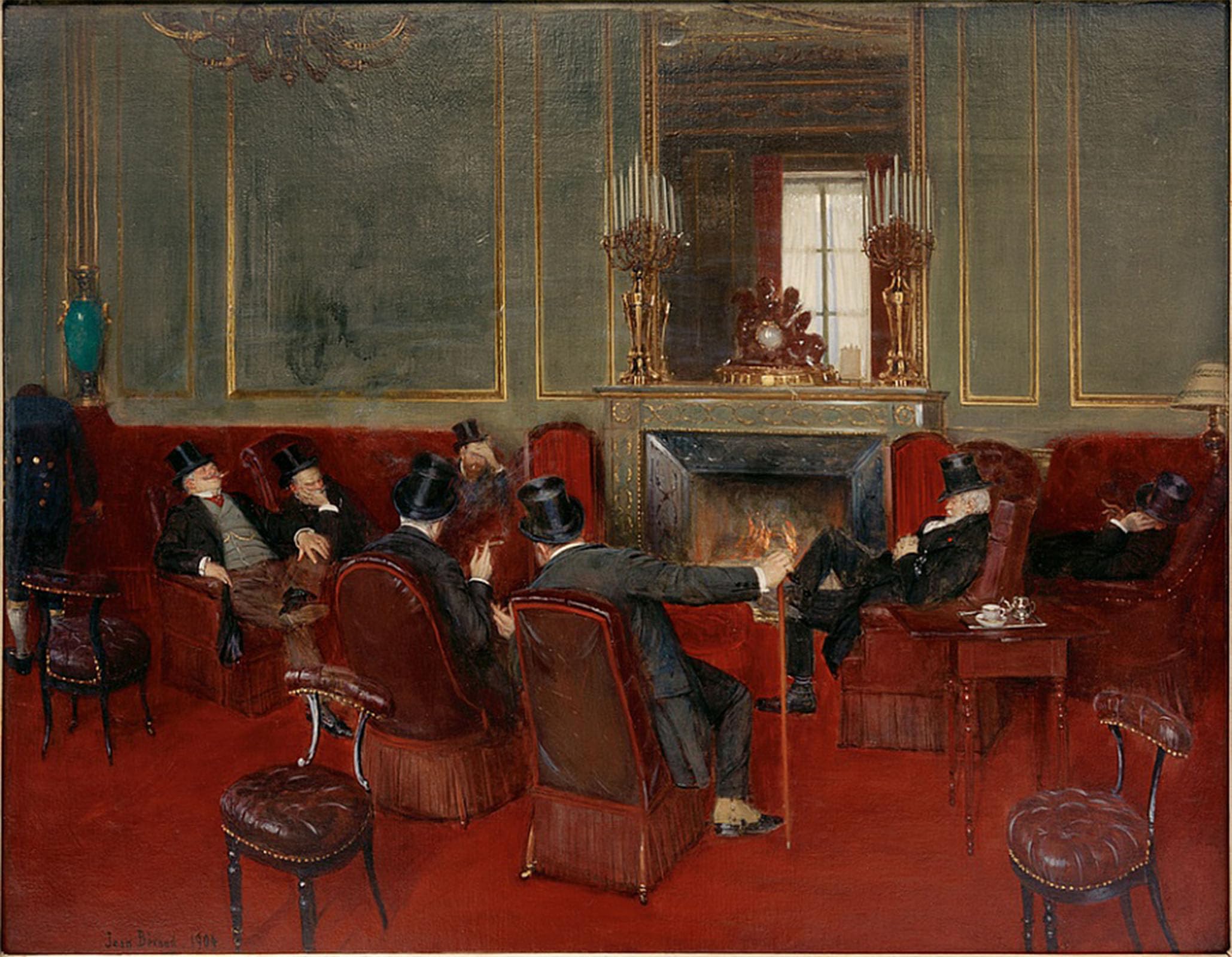SERENDIPITP Abstract Painting Mural Print Picture Wall Decor Painting Im Club by Jean Beraud Vintage Wall Artwork for Home Decor 60x90cm