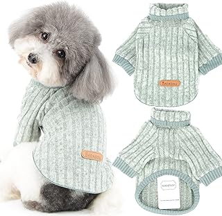 Ranphy Pet Winter Clothes for Small Dog Fleece Sweater Puppy Turtleneck Knitwear Warm Knitted Pullover Outfit Doggie Sweatshirt Coat Soft Doggye Apparel for Teddy Chihuahua Yorkshire Poodle