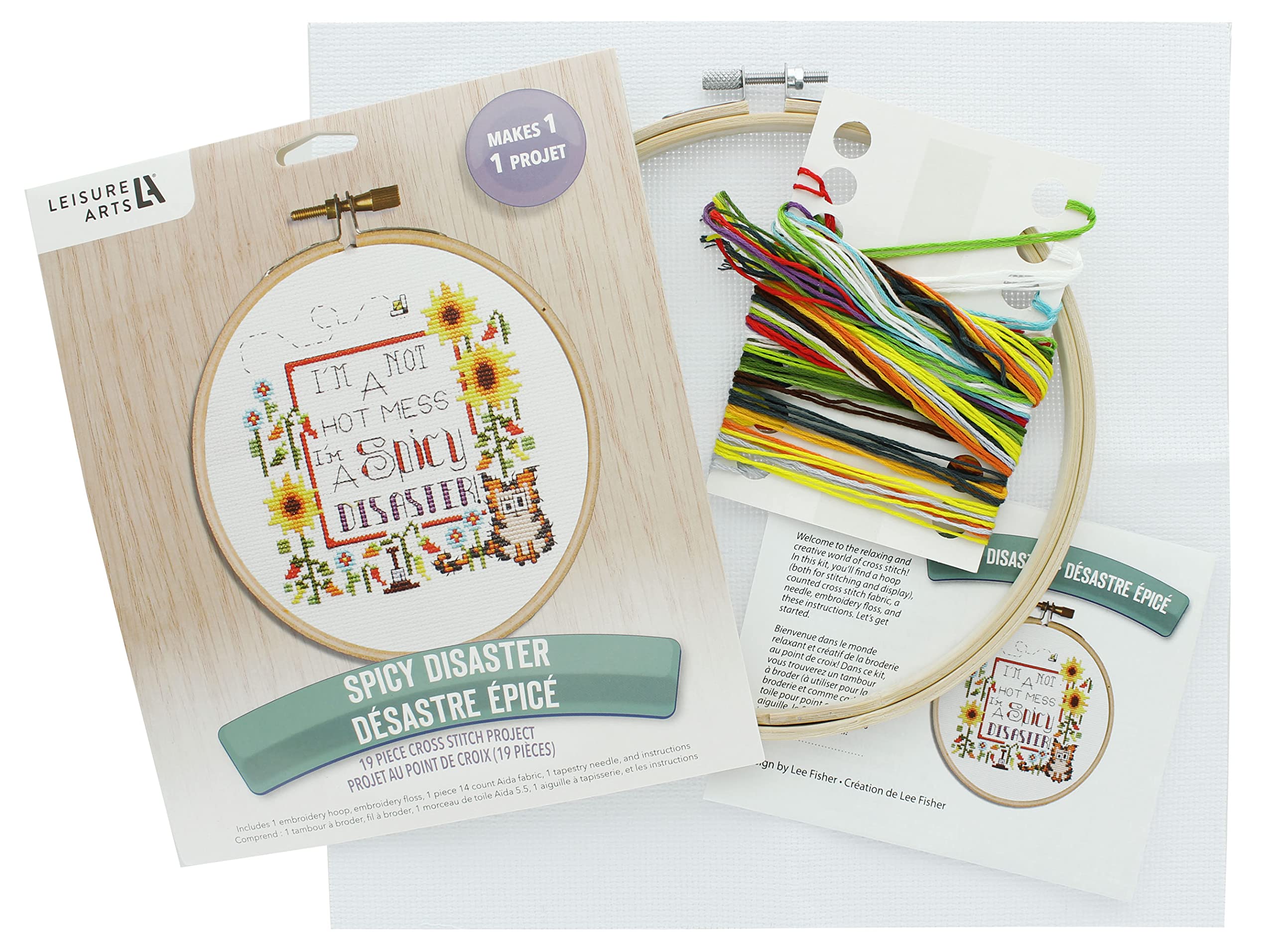 LEISURE ARTS Cross Stitch Kits 7" Spicy Disaster Cross Stitch Kit