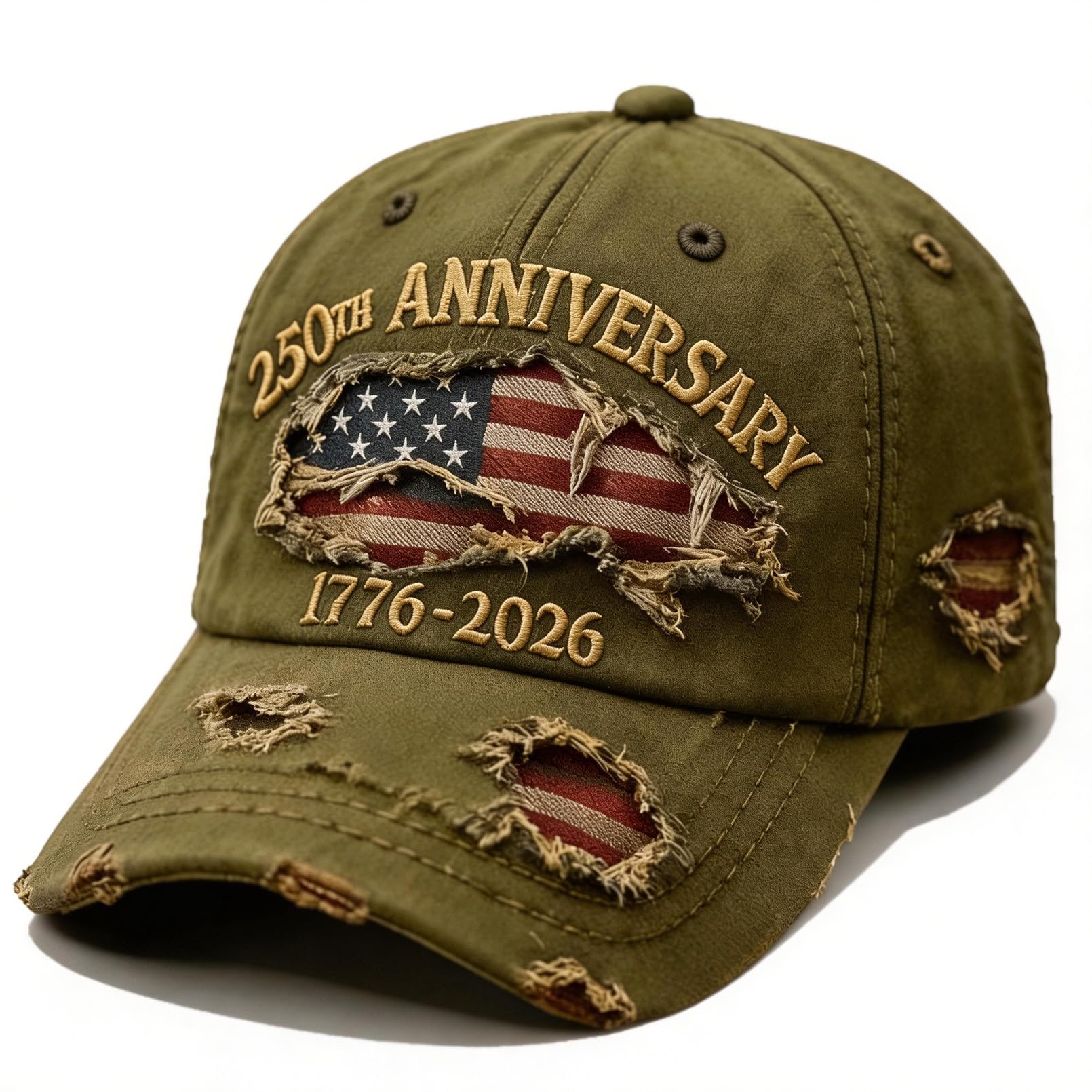 Pusfyeoh 250 Anniversary USA Hat 1776-2026 Flag Vintage