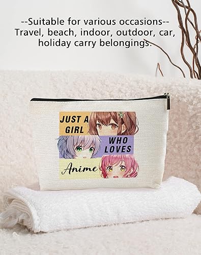 Miniatura 2 de Bolsa de maquillaje para fanáticos del anime, regalo para amantes del anime, Just A Gl Who Loves Anime, bolsa de cosméticos de viaje para mujeres