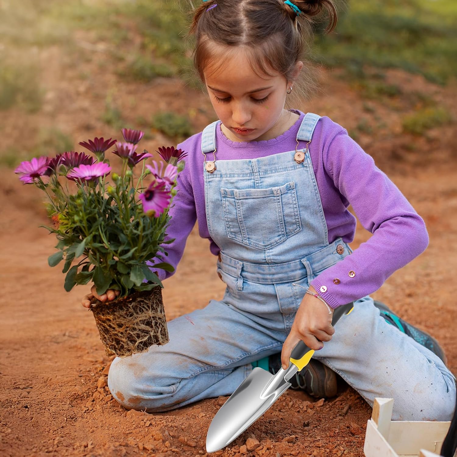8 Pcs Garden Shovel Aluminum Alloy Heavy Duty Trowel Garden Tool Small Shovels for Digging Metal Hand Trowel Spade with Soft TPR Handle for Lawn Yard Farm Home Shop Planting