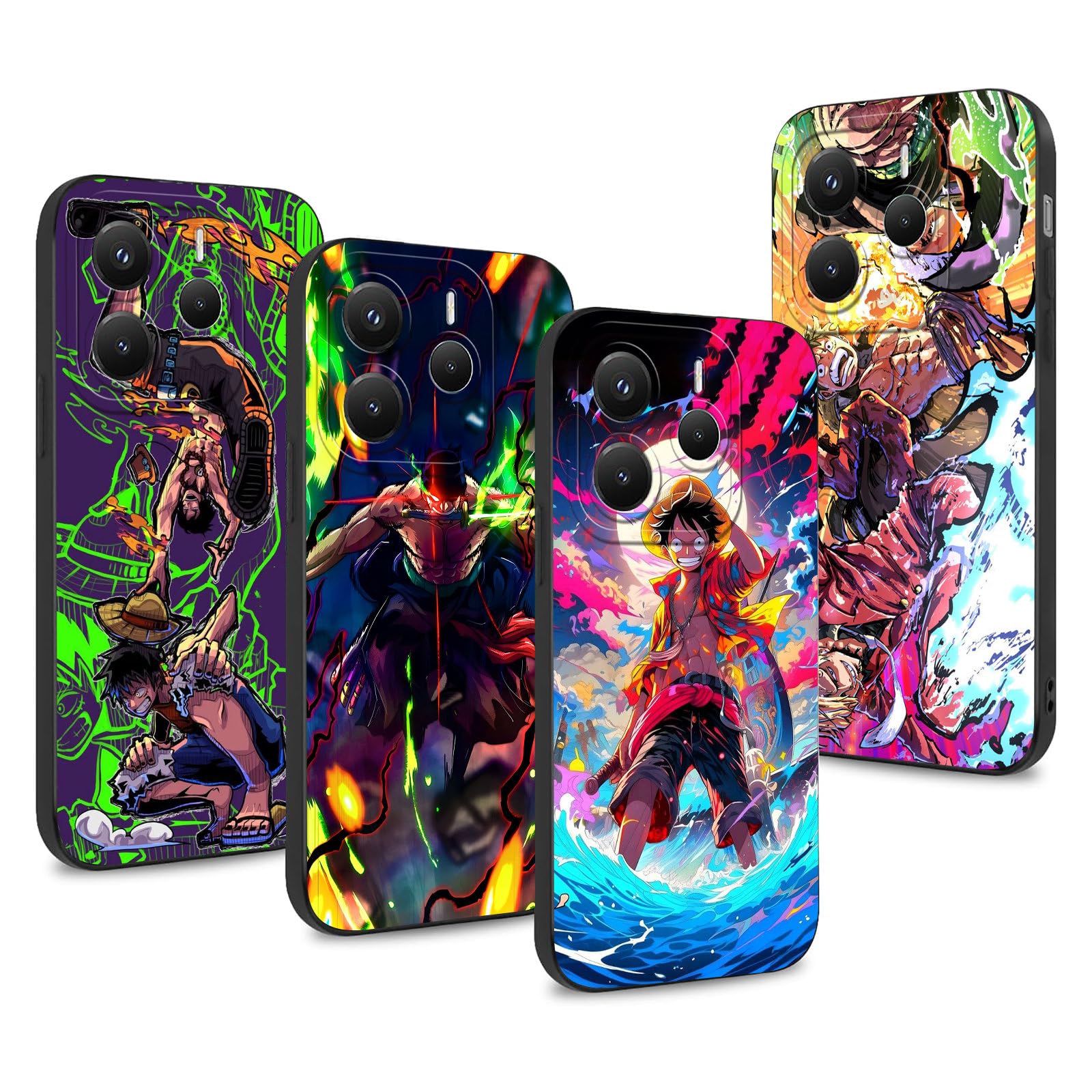 Custodia Anime Per Xiaomi Redmi Note 11 Pro 4G/5G | 4 Pezzi TPU Morbido Con Zoro Gear 5 E Sun God Nika - 3