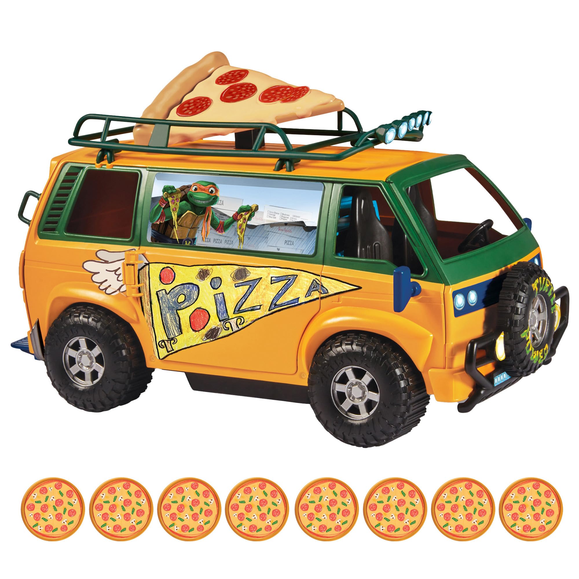 TEENAGE MUTANT NINJA Turtles TMNT Pizza Fire Van by Playmates Toys SIOC