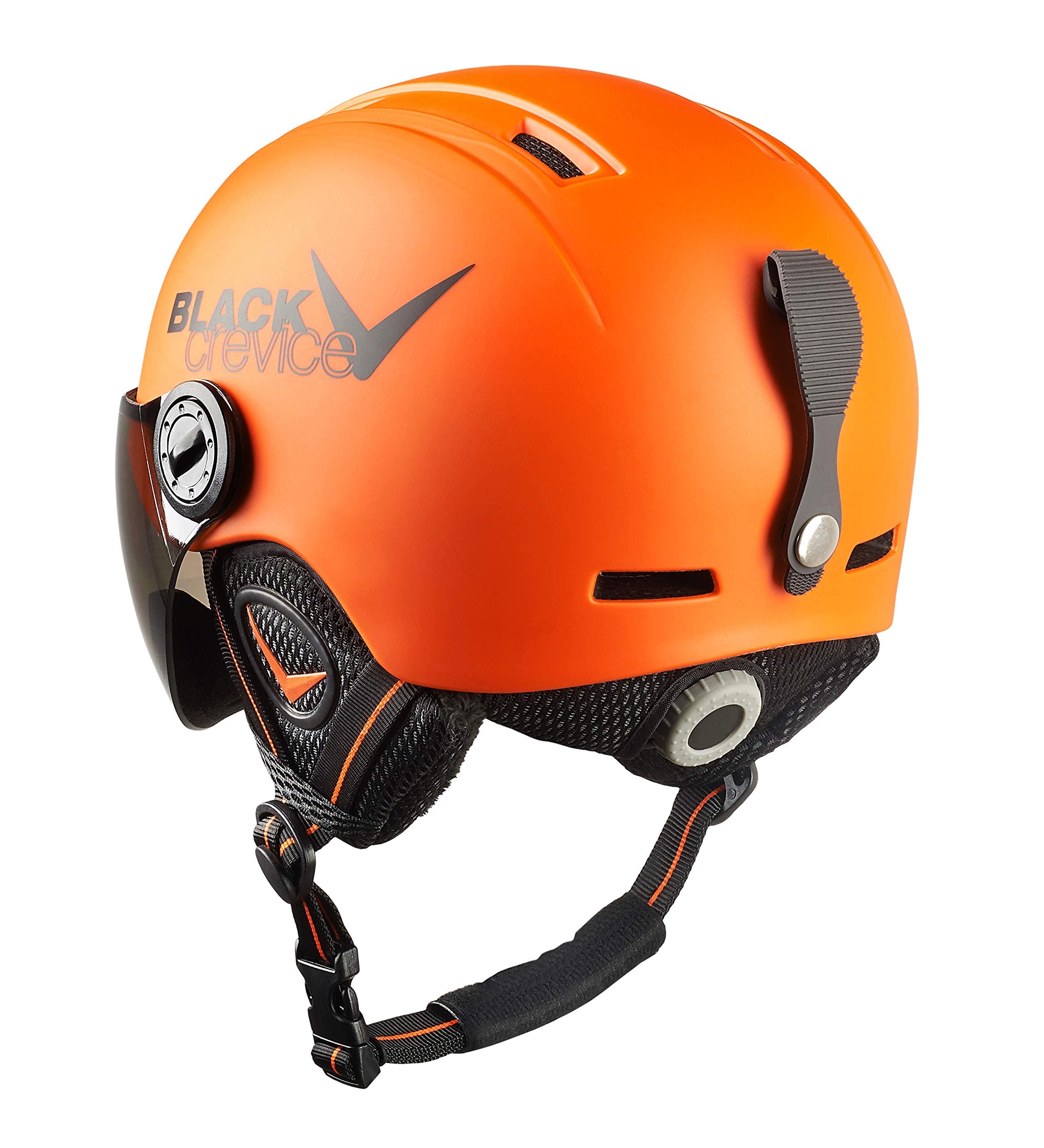 BLACK CREVICE Casco de esquí para niños Leogang I Casco esquí con viseraestilo piloto I Casco Snowboard para niños y niñas I Casco esquí Transpirable I Tamaño Ajustable