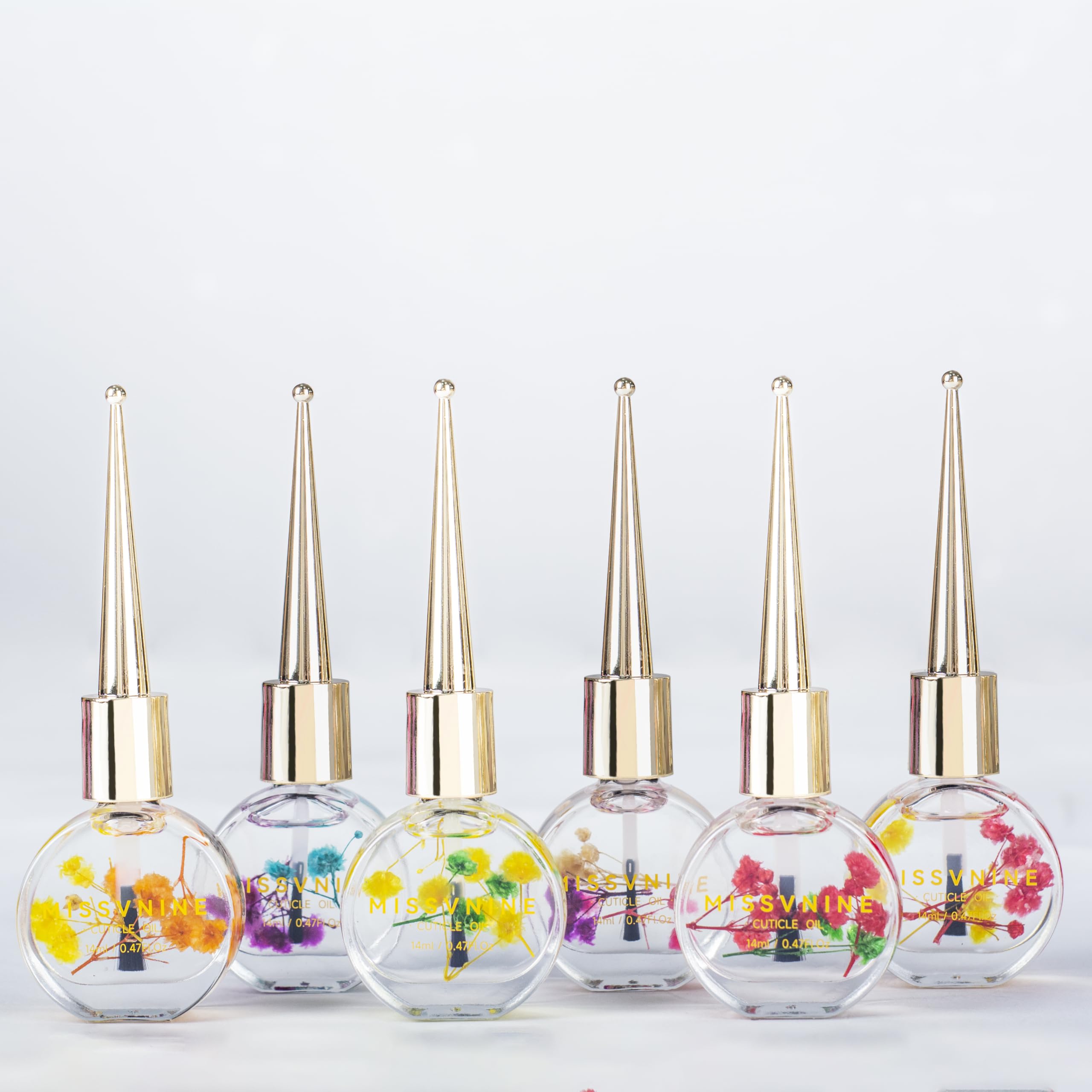 MISSVNINE Vitamin E Enriched Cuticle Oil 6 Pack - Prevent Hangnails & Strengthen Nails with Sweet Almond + Jojoba Oils - Anti-Fray Nail Treatment for Dry Hands, Manicure Kit for Healthy Cuticles