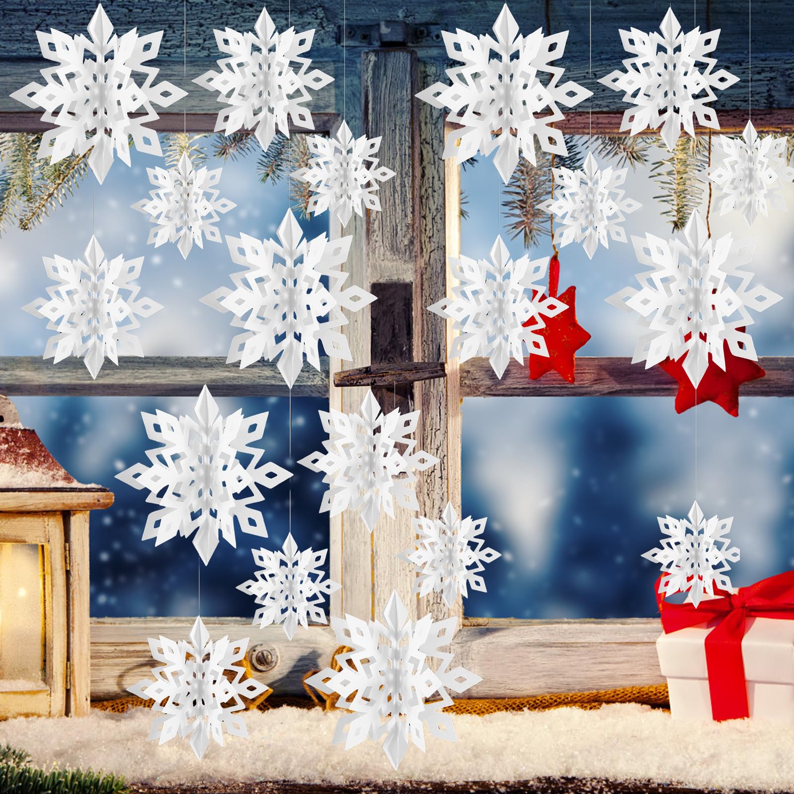 クリスマスツリー 飾り 24点セット 雪の結晶 雪花飾り 立体 冬 クリスマス クリスマスツリー 飾り 24点セット 雪の結晶 雪花飾り 立体 冬