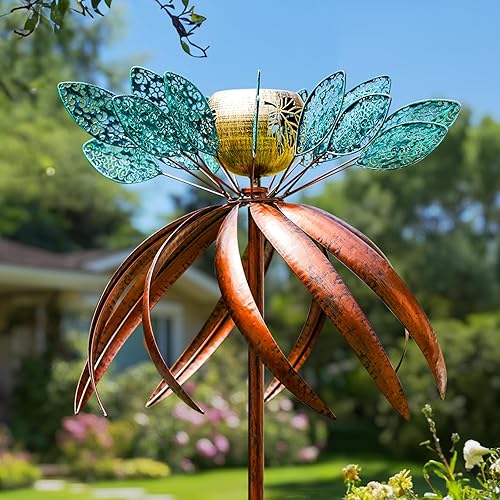 Molinillos de viento para exteriores para patio y jardín, 360 grados de metal, gran molino de viento cinético, regalo de cumpleaños para mujeres,