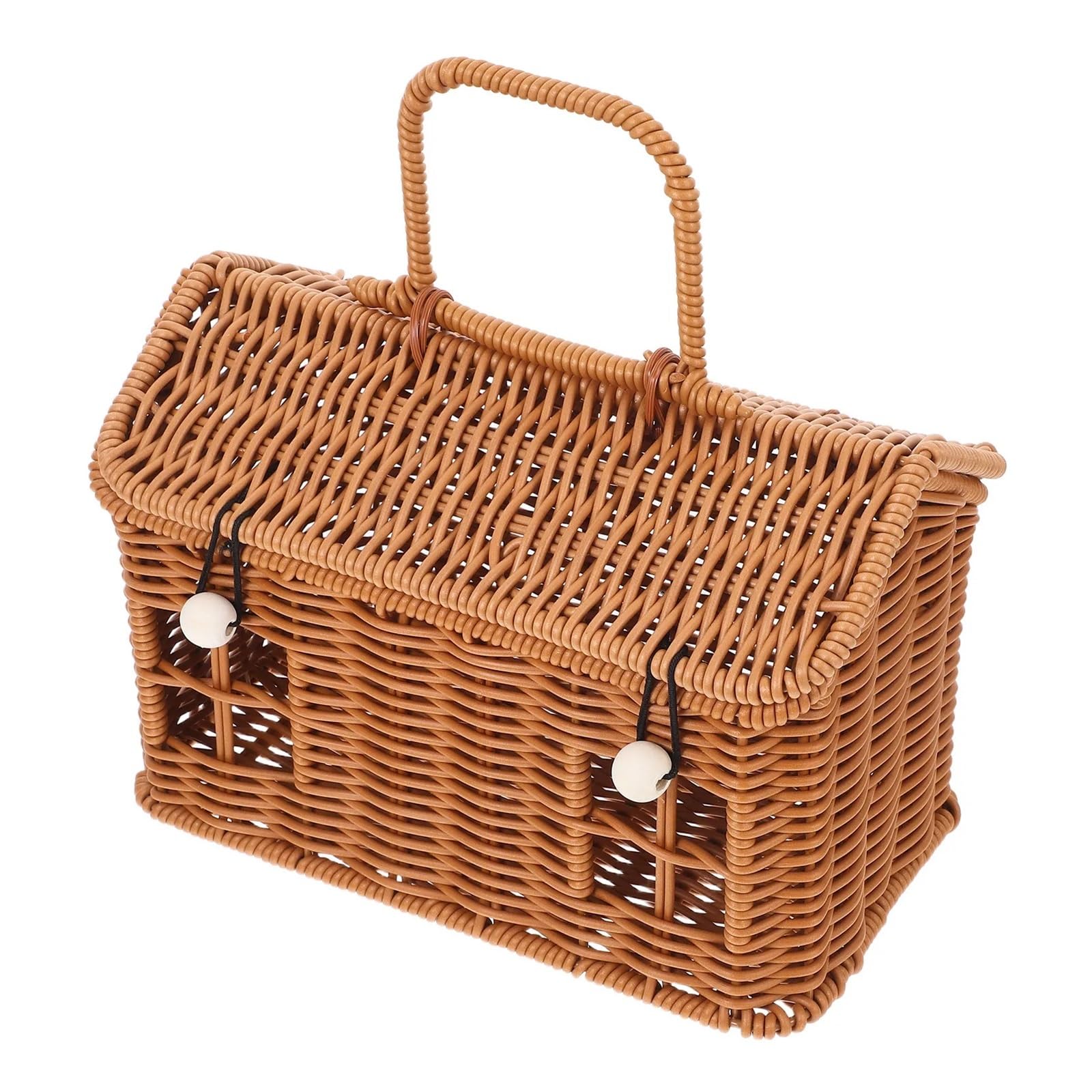House Shaped Basket Rattan Shaped Woven Basket Handheld Decorative for Picnic Wedding Flowers Fruits