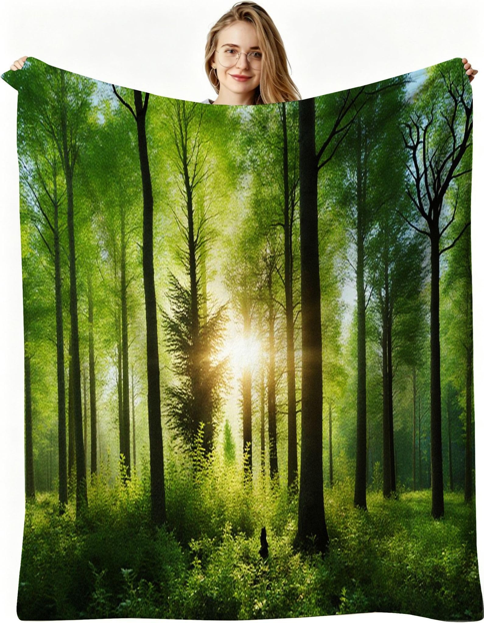 Plaid polaire 3D impression verte couverture flanelle douce et moelleuse AW227