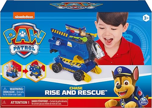 Miniatura 2 de Paw Patrol, Chase Rise and Rescue Transforming Toy Car with Action Figures and Accessories, Kids Toys for Ages 3 and up