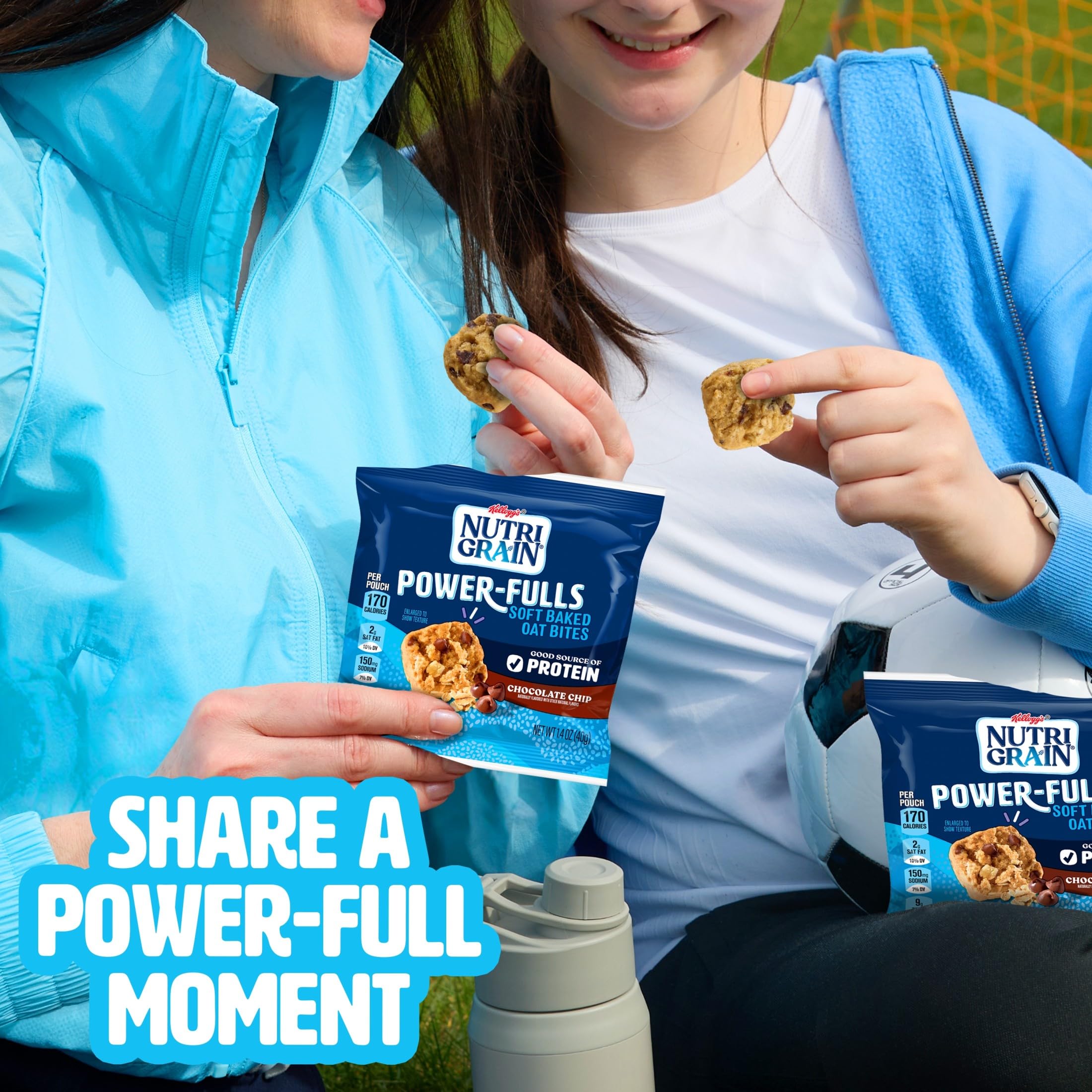 Nutri-Grain Power-Fulls Soft Baked Oat Bites, Protein Snacks, Vollkorn, Schokoladenstückchen (5 Boxen, 20 Beutel)