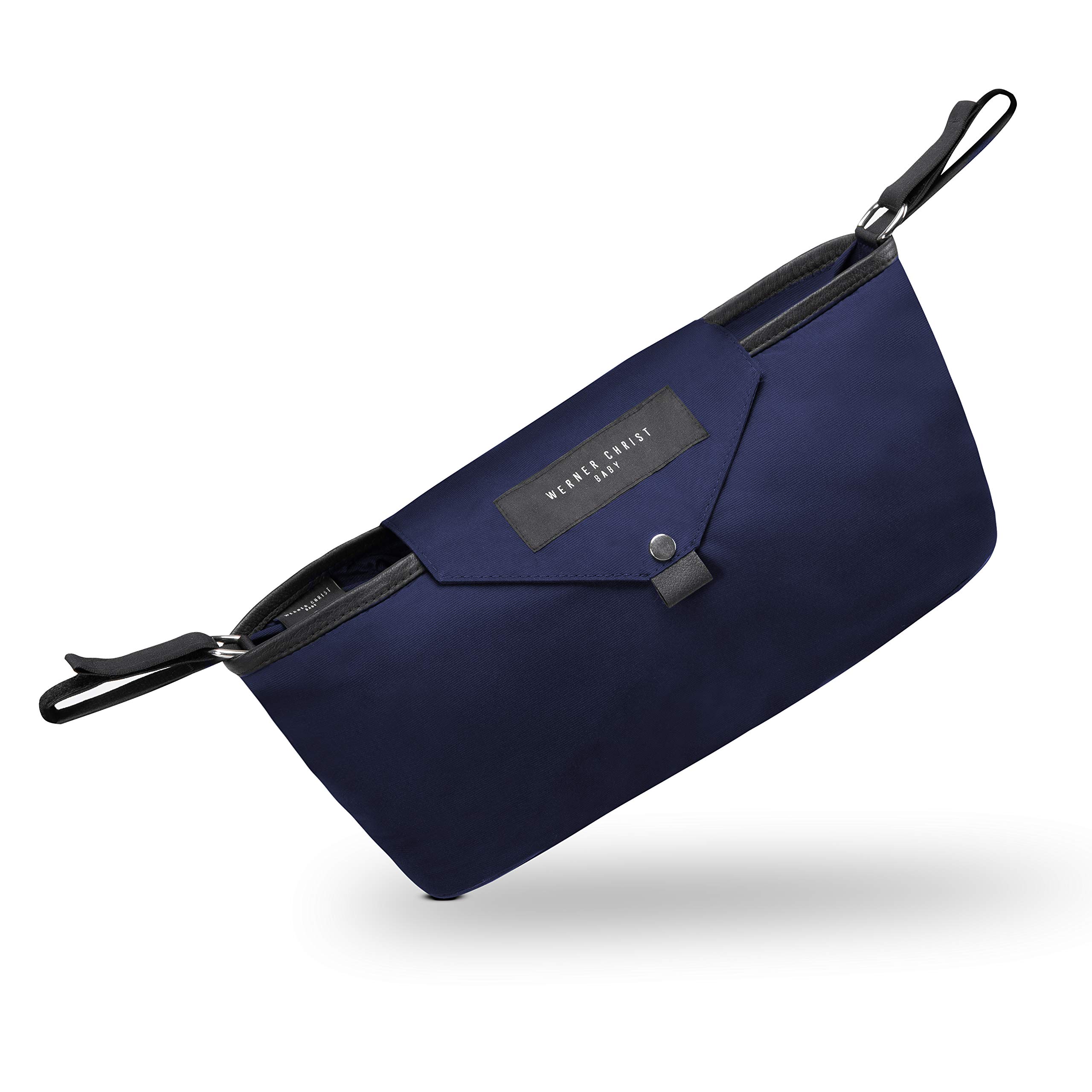 Kinderwagen-Organizer Tidy von WERNER CHRIST BABY – Wickeltasche mit allen Kinderwagenmodellen kompatibel, Befestigung mittels zwei starken Klettbändern, wasserabweisend in navy