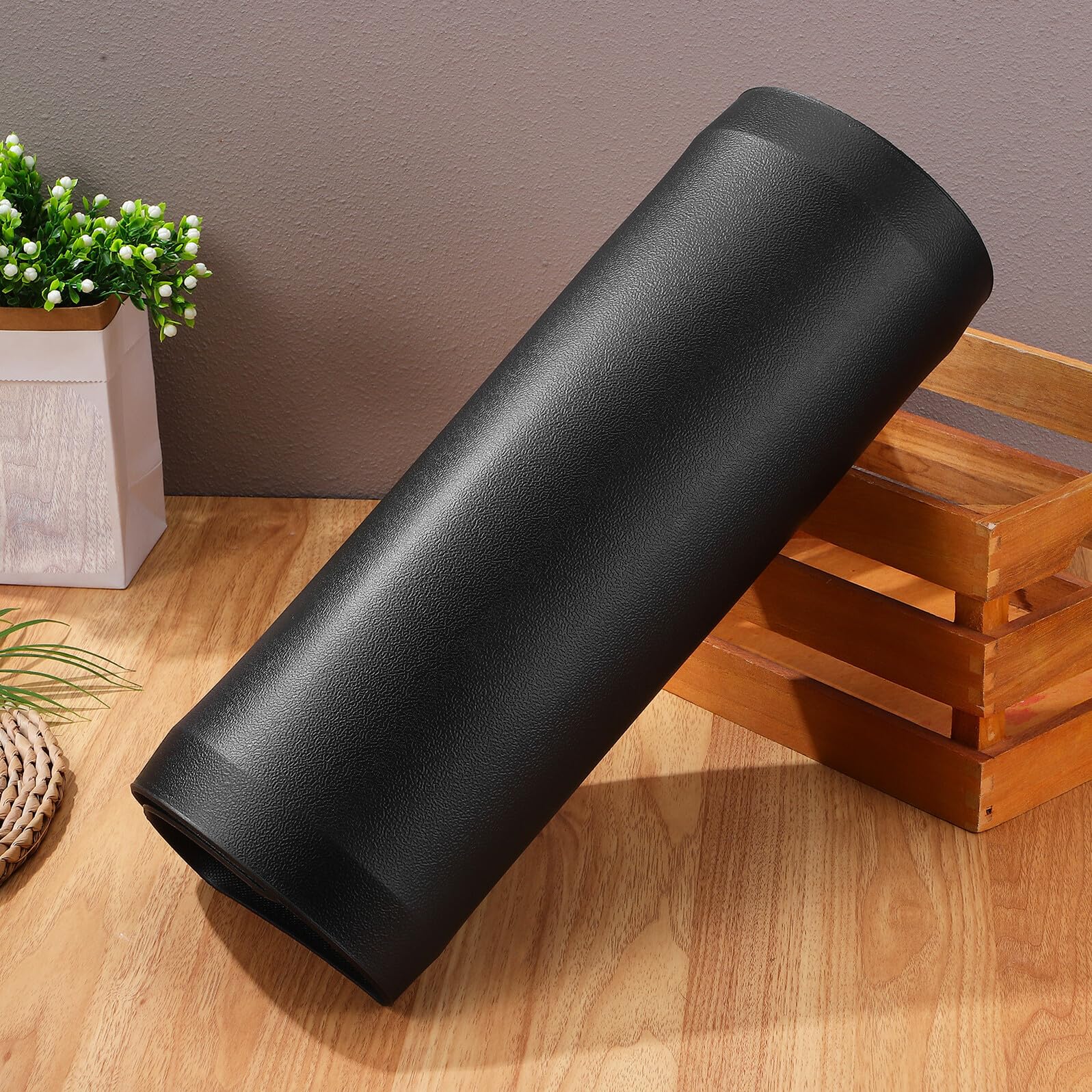 Ergonomische Anti Ermüdungsmatte aus PVC und Schaumstoff Komfortables Bodenkissen für Küche und Büro rutschfeste Stehmatte Leicht zu Reinigen Schwarz 44x71x1,2cm