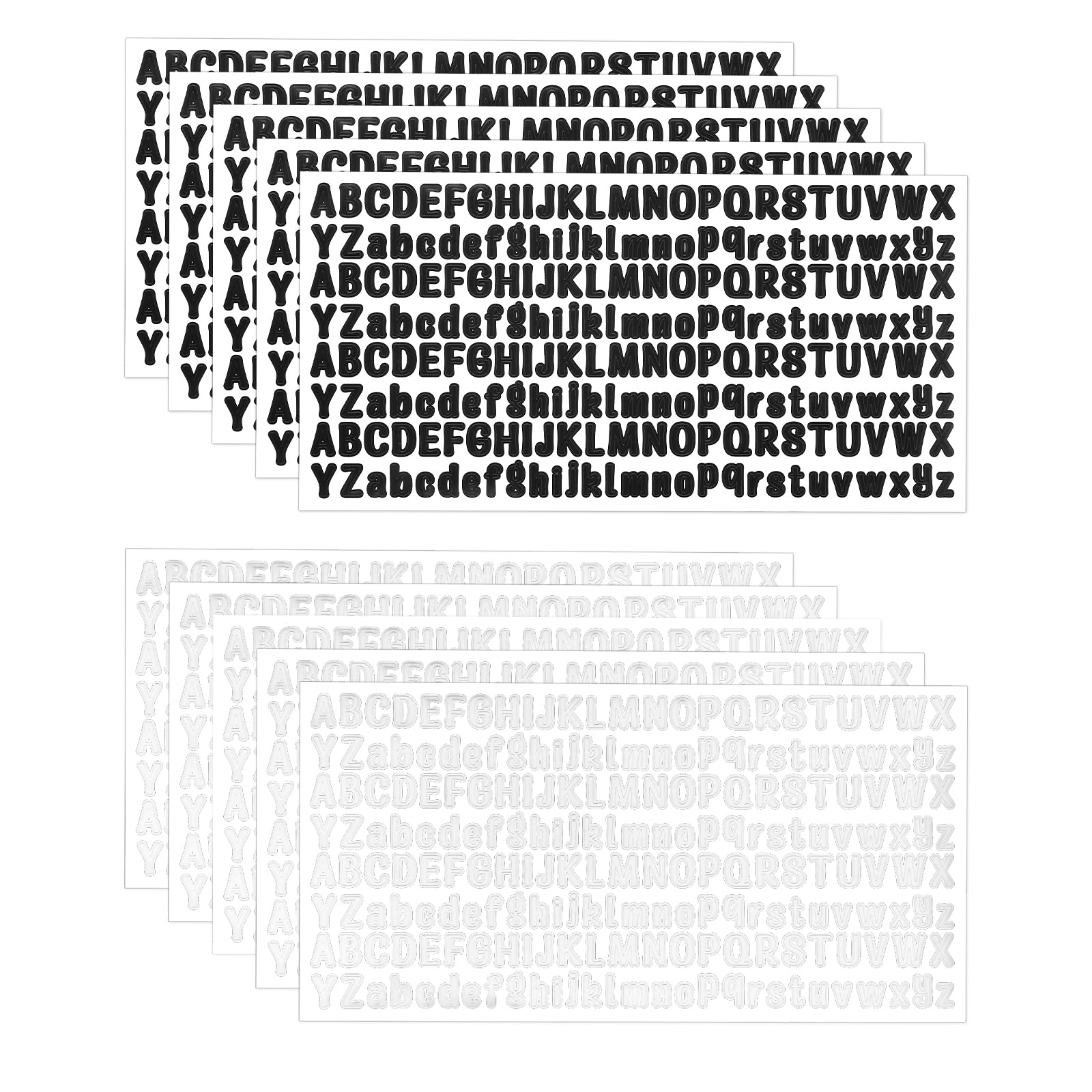 10 Hojas Letras Adhesivas Pequeñas Pegatinas Letras de 0,59 Pulgadas Lindas Letras de Buzón Vinilos Pegatinas de Letras Impermeables para Manualidades Ventana Puerta Letrero Cuaderno