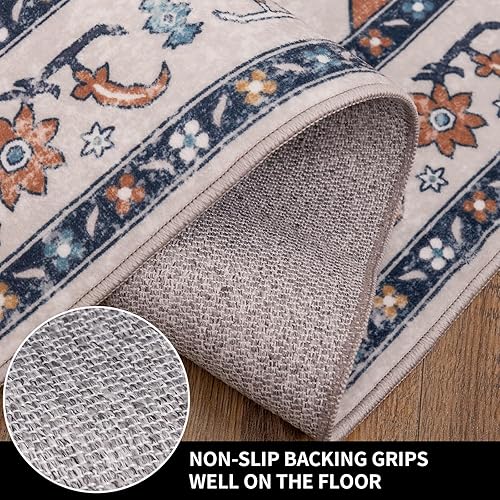 Miniatura 6 de Alfombra de pasillo de área para dormitorio, 2 pies 5 pulgadas x 6 pies, antideslizante, lavable a máquina, para pasillo y entrada, alto tráfico, no