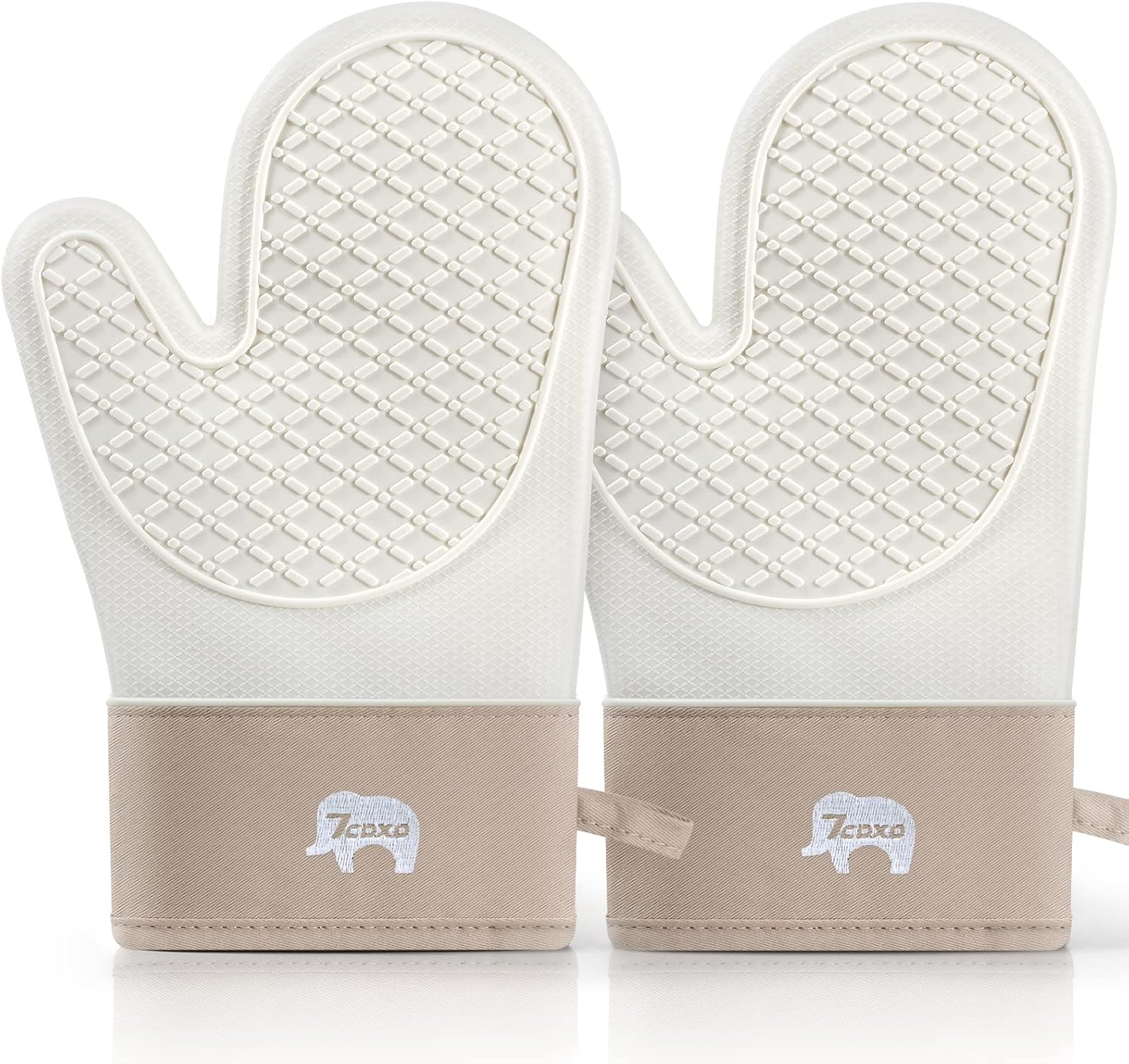 Oven Mitts, Heat Resistant Silicone Oven Mitt with Soft