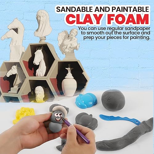 Vista 12 de Arcilla de espuma moldeable para cosplay (blanco) – Alta densidad y alta calidad para diseños intrincados Se seca al aire a la perfección